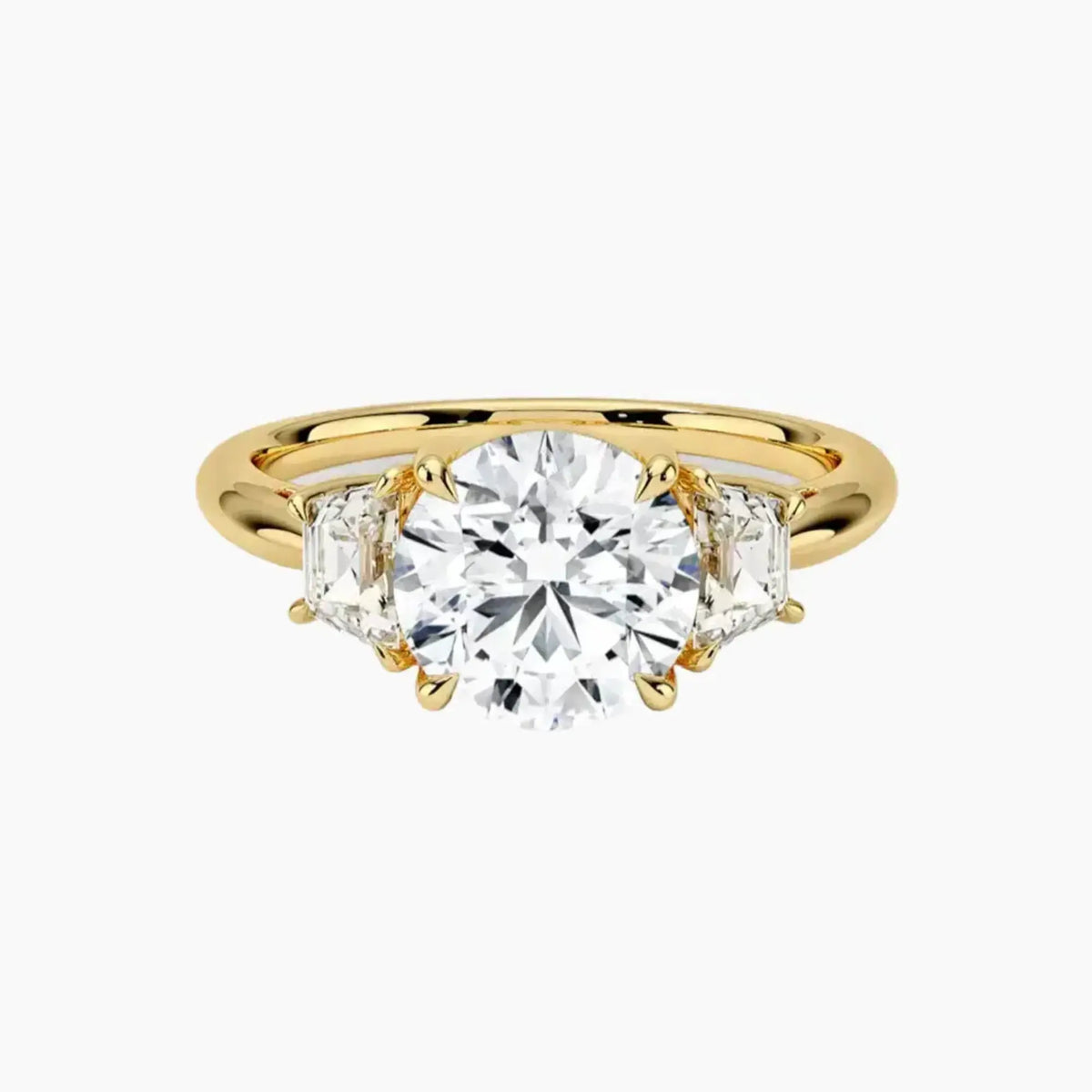 OBSER579 - Oriana Three Stone Round engagement ring setting view 7