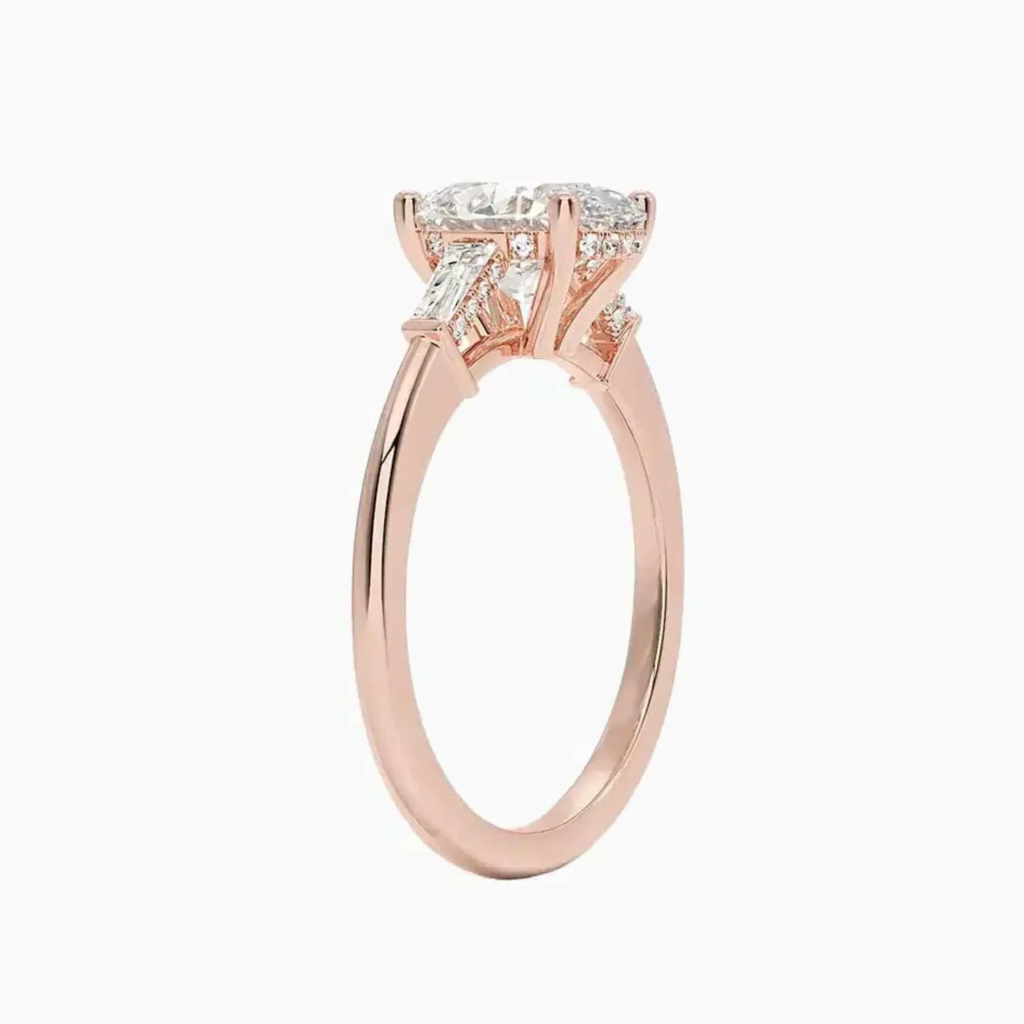 OBSER665 - Nyx Hidden Halo Three Stone Oval engagement ring setting view 5