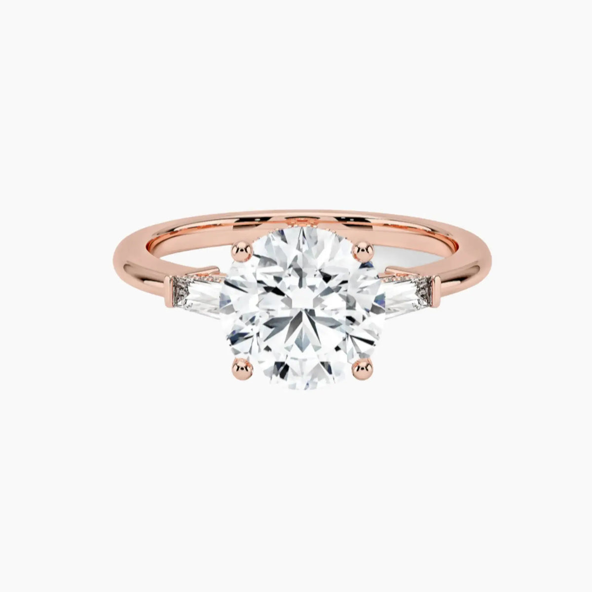 OBSER666 - Nyx Hidden Halo Three Stone Round engagement ring setting view 4