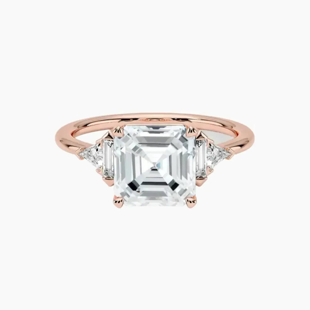 OBSER325 - Honora Five Stone Asscher engagement ring setting view 4