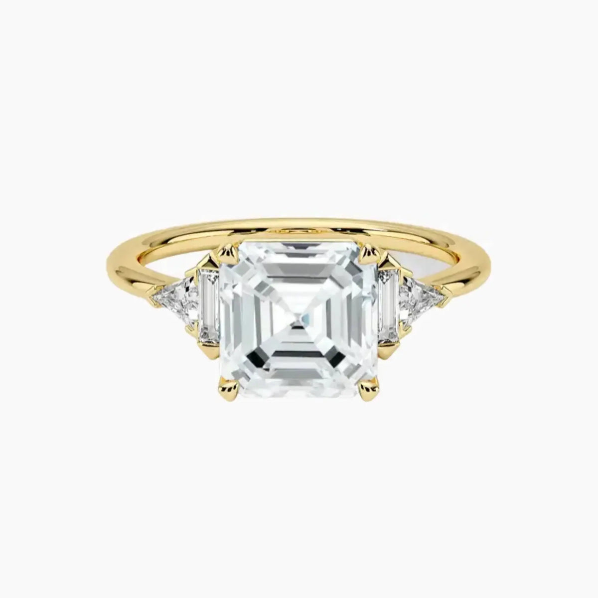 OBSER325 - Honora Five Stone Asscher engagement ring setting view 7