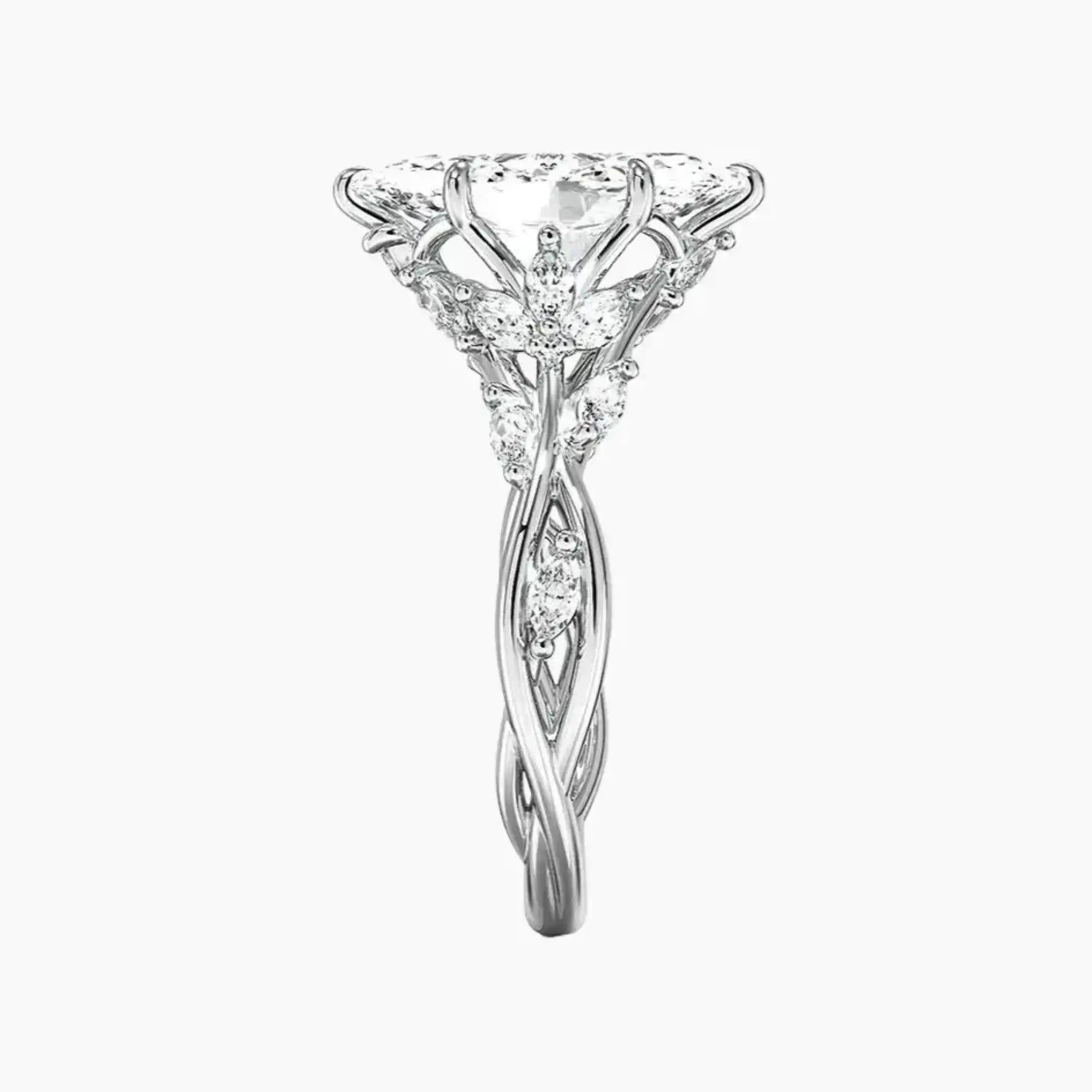 OBSER002 - Melia Marquise engagement ring setting view 3