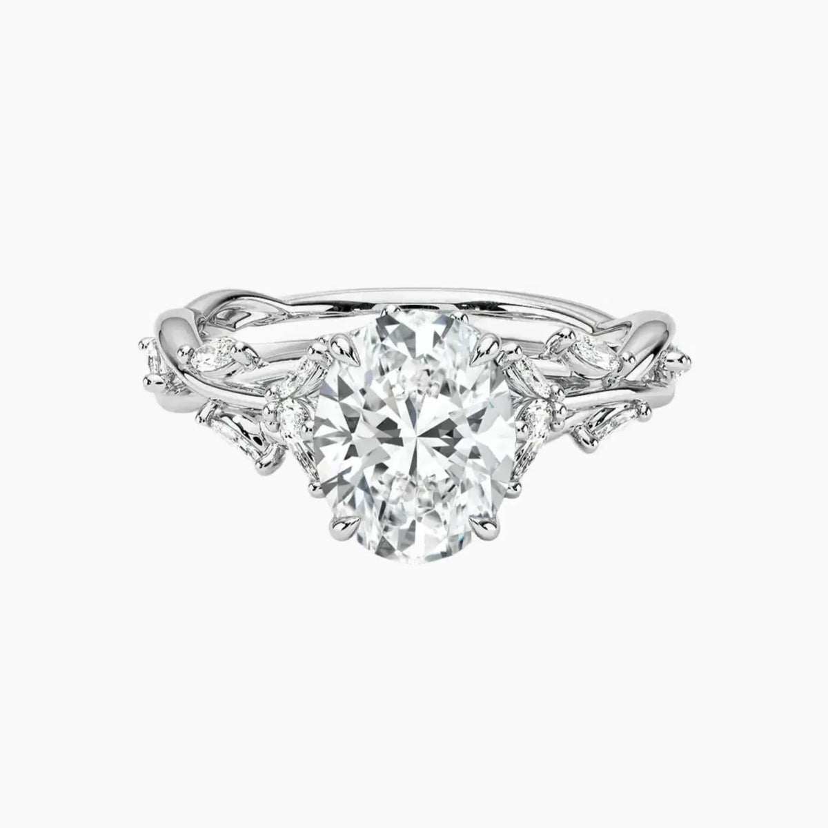 OBSER029 - Melia Oval engagement ring setting view 1