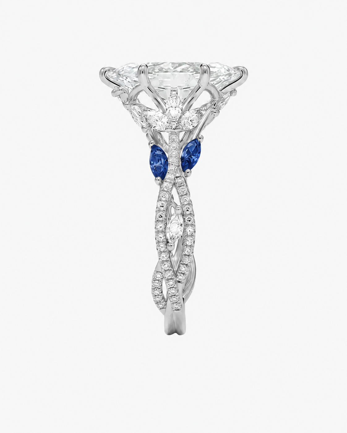 OBSER001 - Melia Adorned Marquise engagement ring setting view 10