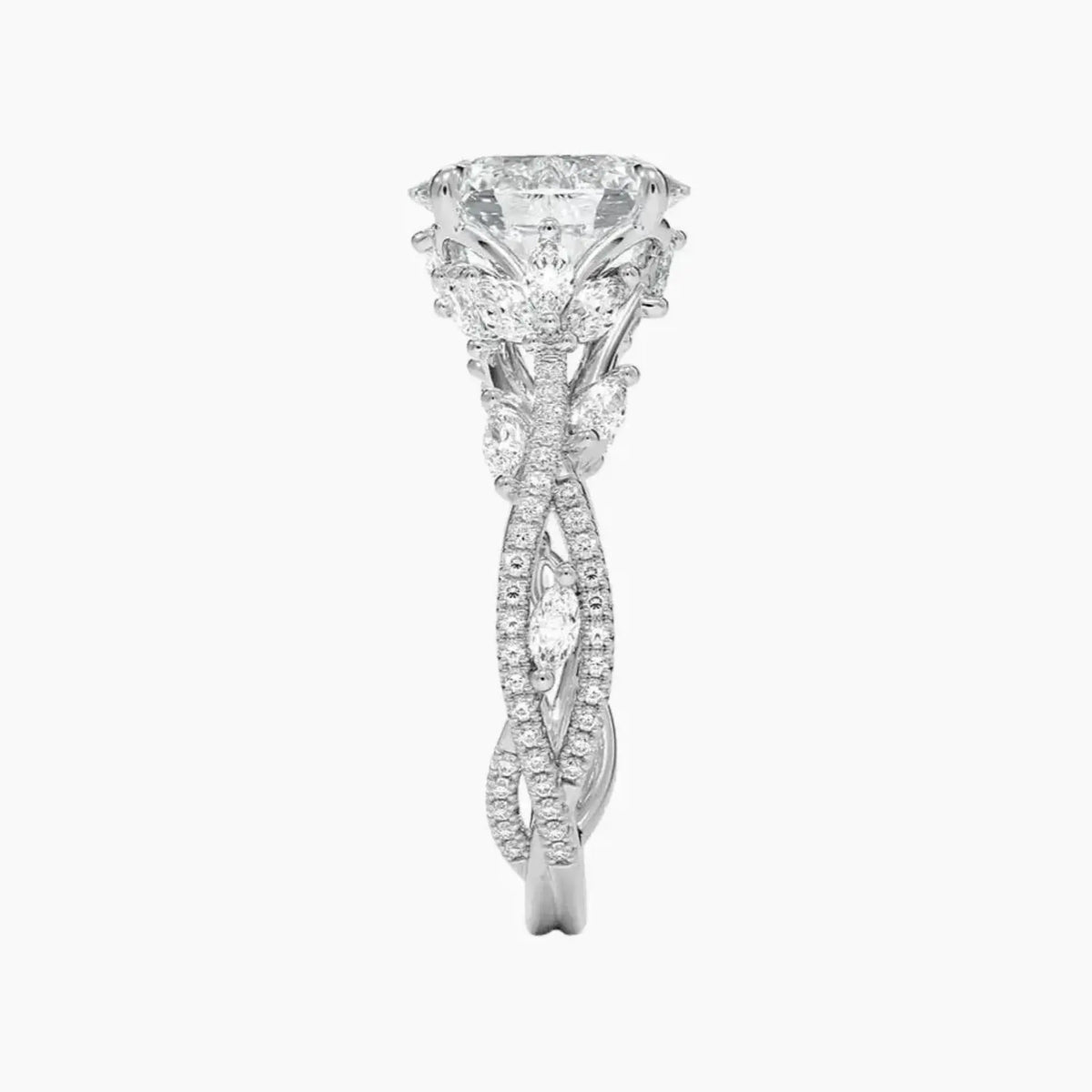 OBSER062 - Melia Adorned Oval engagement ring setting view 3