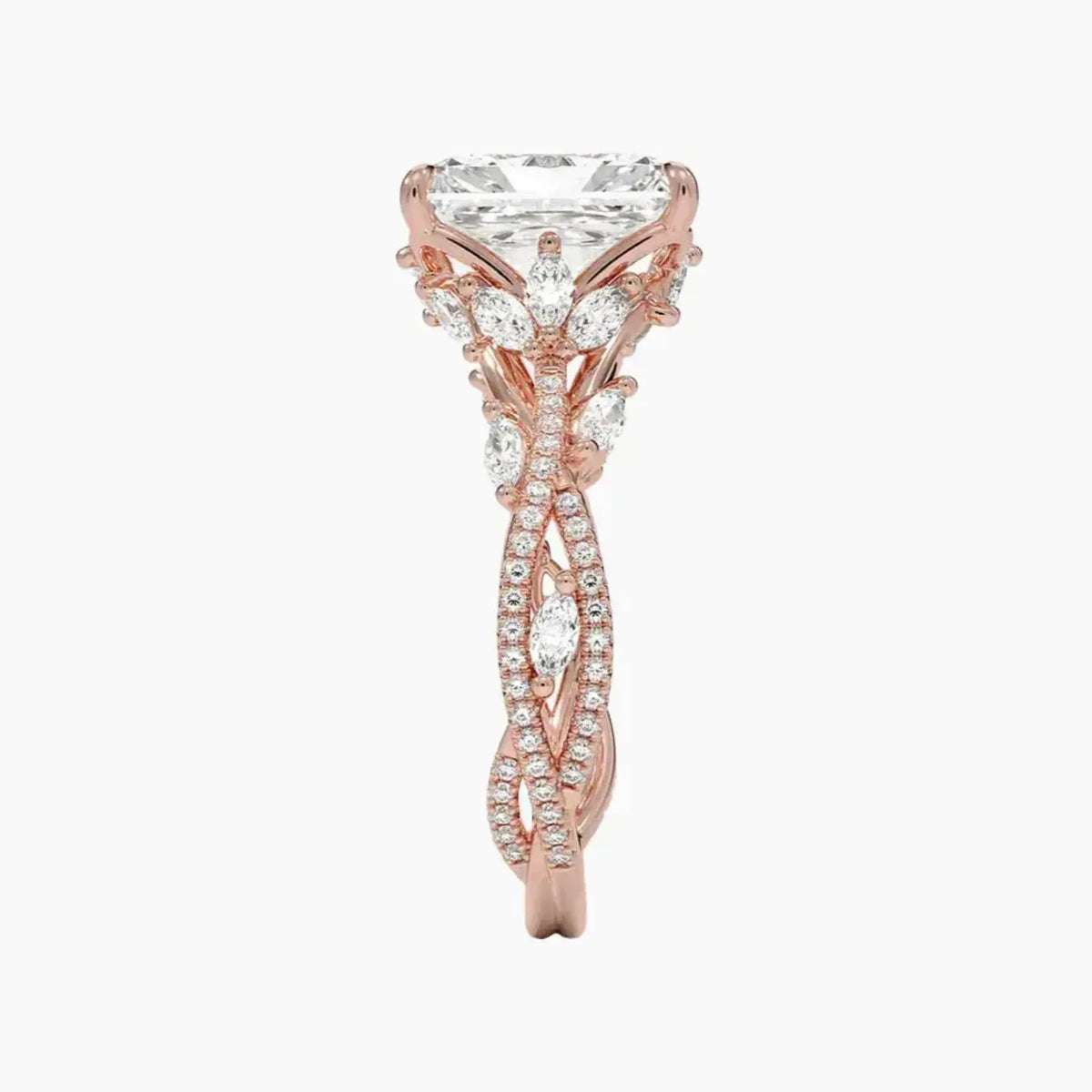 OBSER060 - Melia Adorned Radiant engagement ring setting view 6