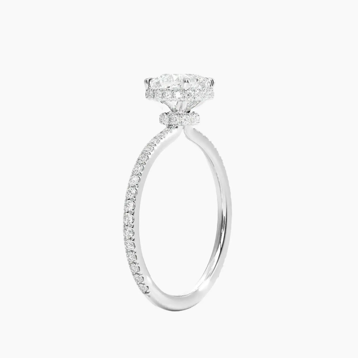 OBSER505 - Mirabel Pave Halo Cushion engagement ring setting view 2