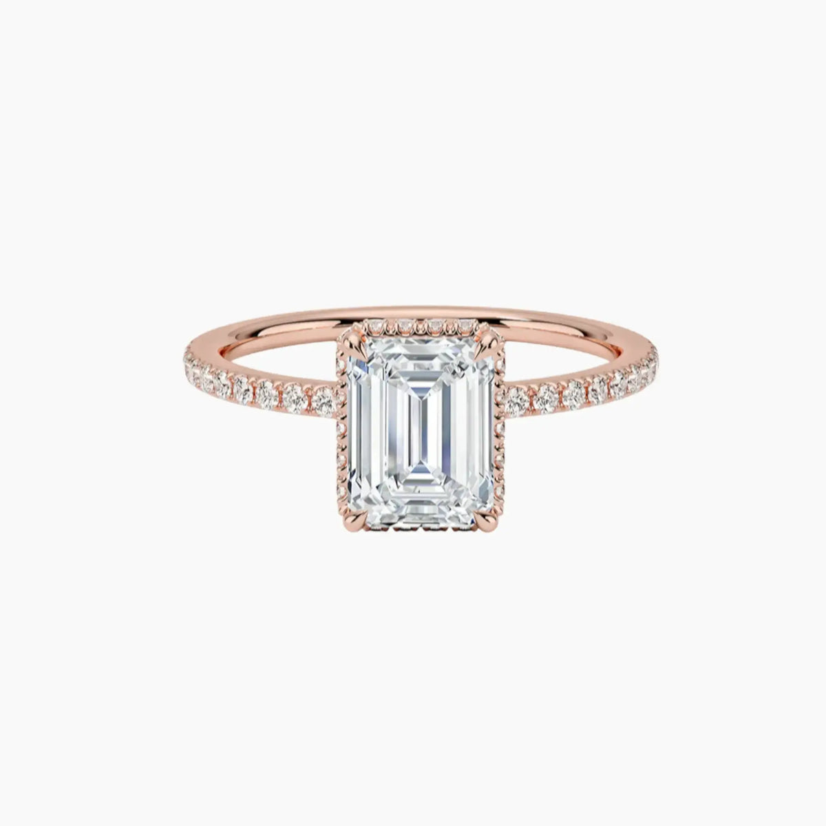 OBSER503 - Mirabel Pave Halo Emerald engagement ring setting view 4