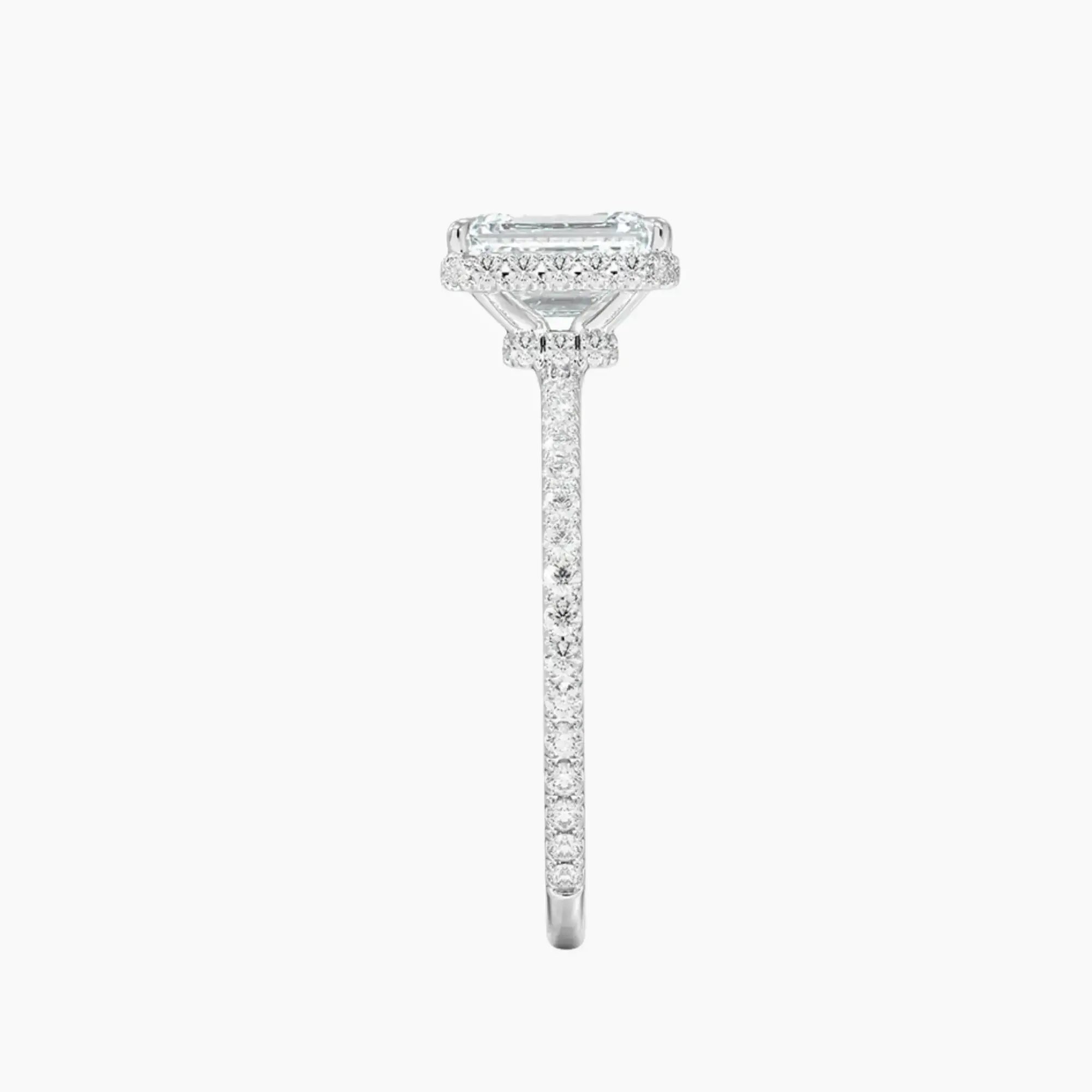 OBSER503 - Mirabel Pave Halo Emerald engagement ring setting view 3