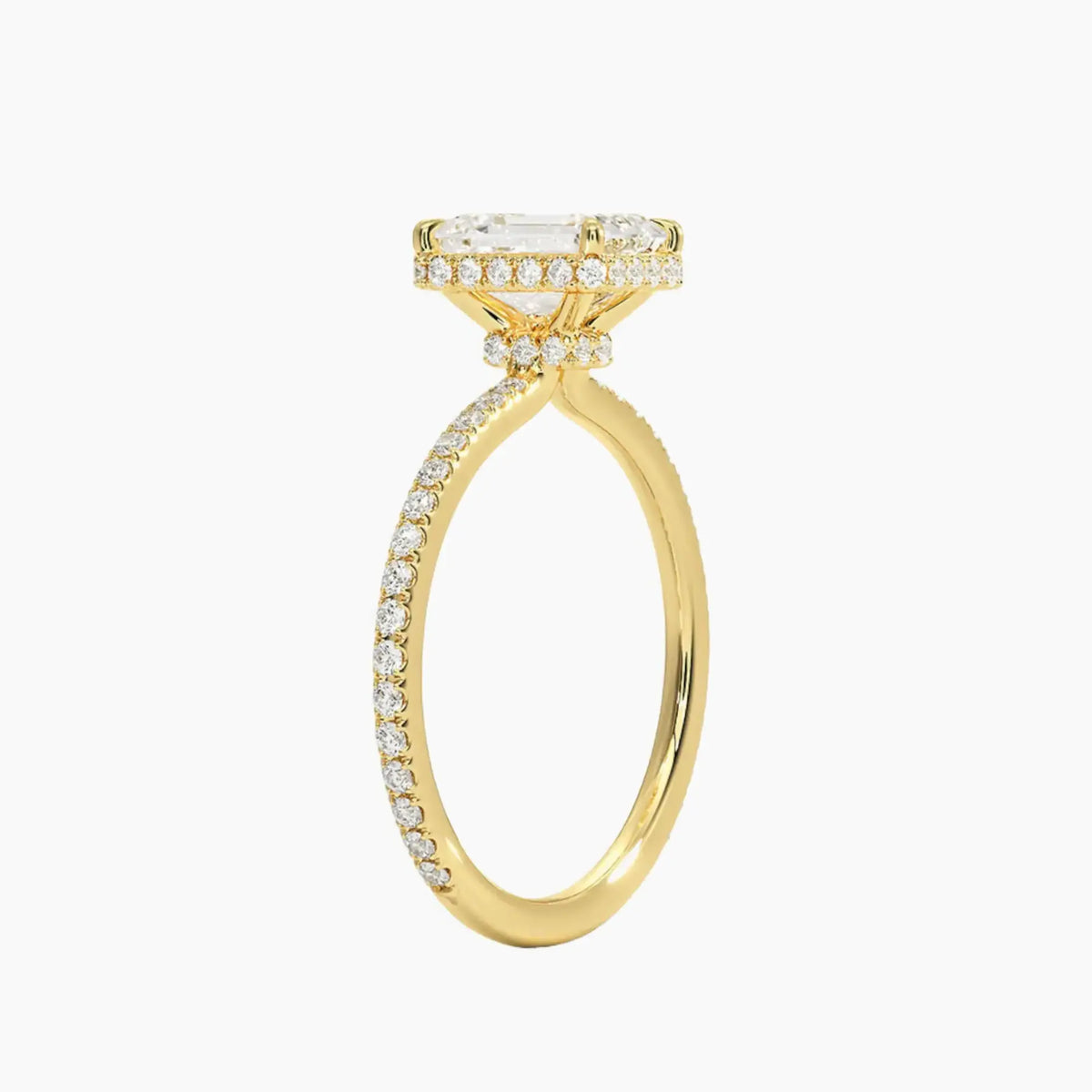 OBSER503 - Mirabel Pave Halo Emerald engagement ring setting view 8
