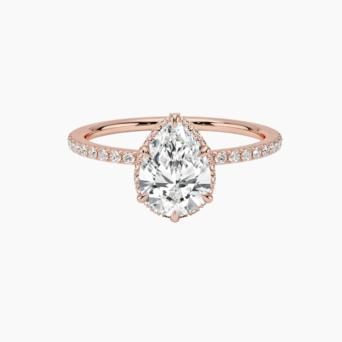 OBSER071 - Mirabel Pave Halo Pear engagement ring setting view 4