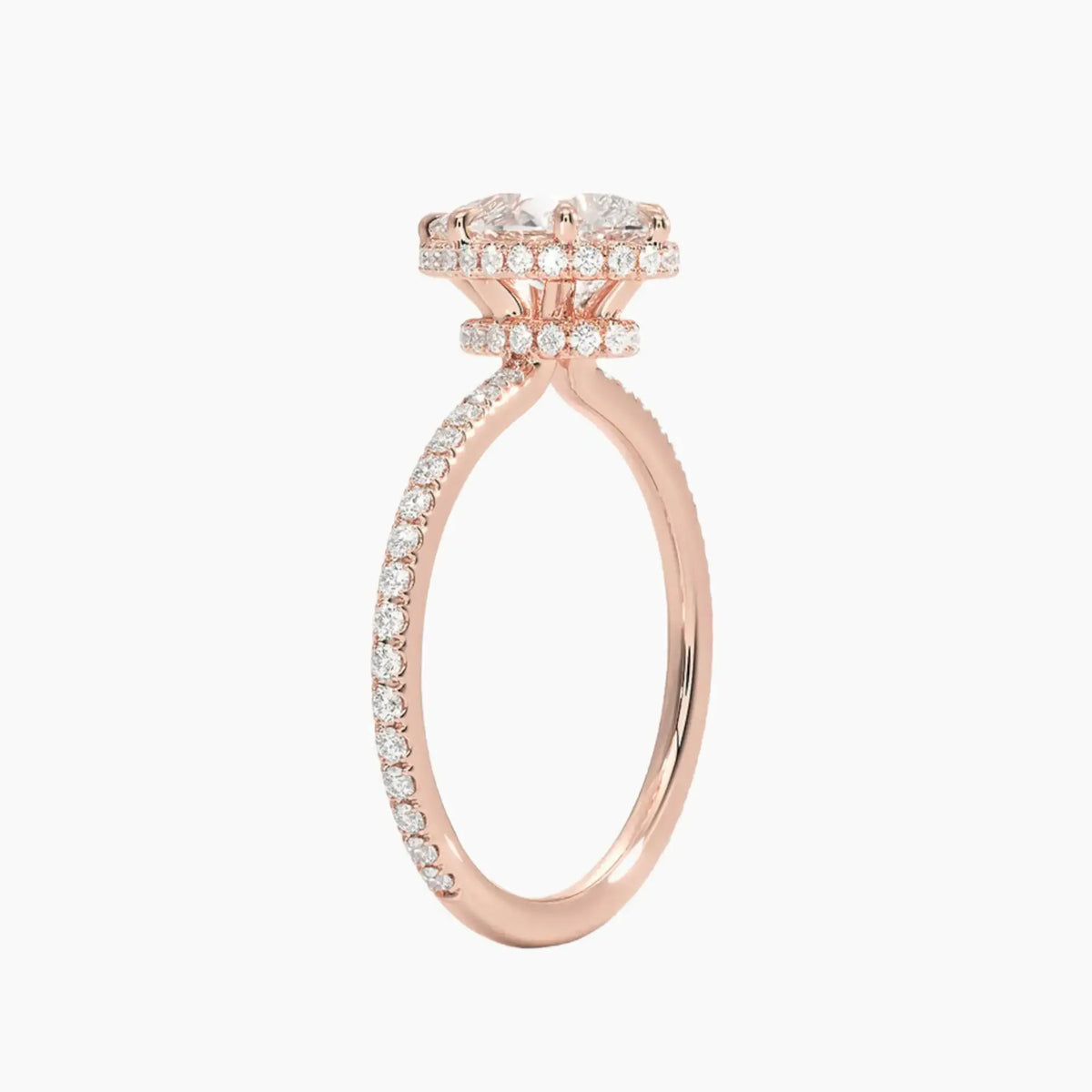 OBSER071 - Mirabel Pave Halo Pear engagement ring setting view 5