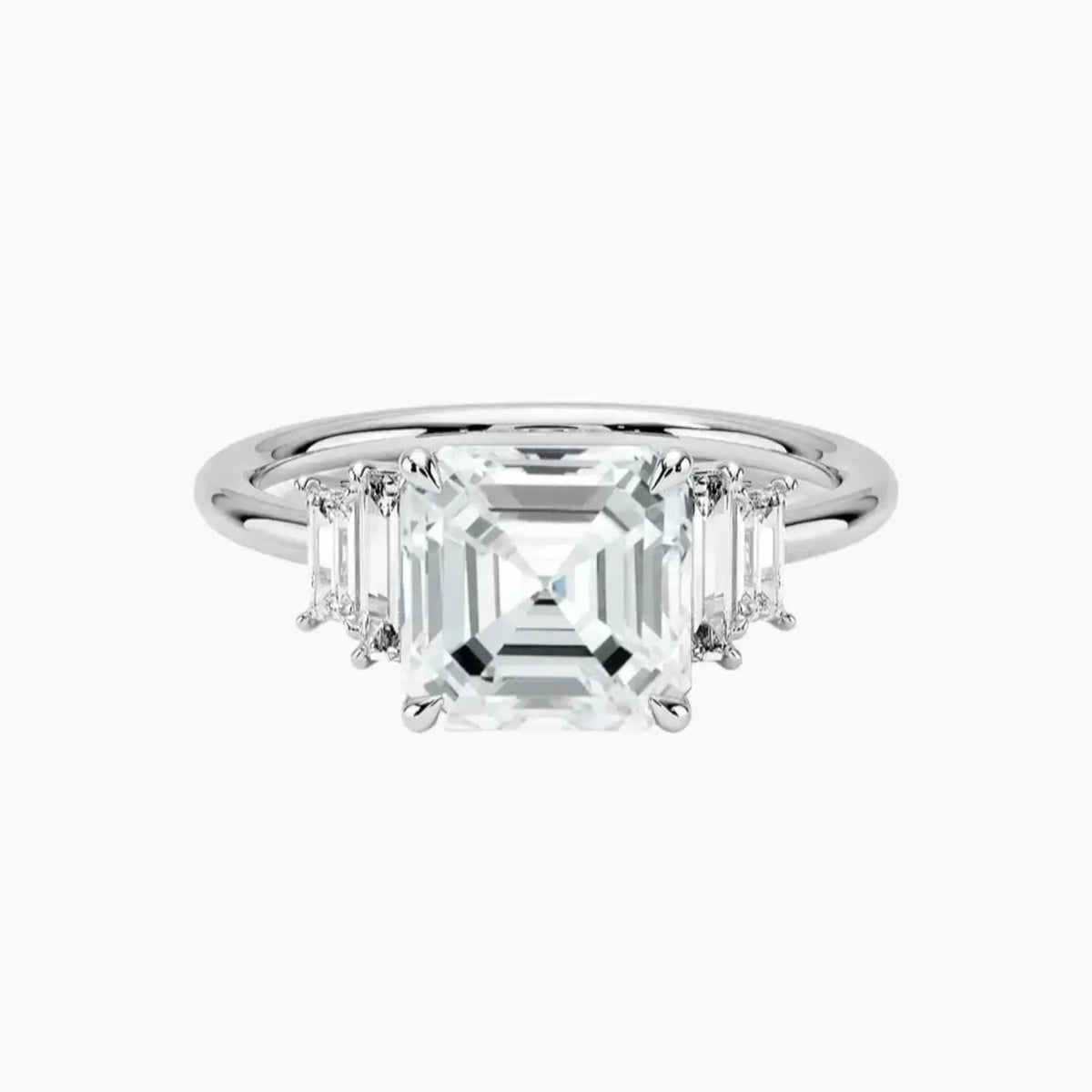 OBSER319 - Nerine Five Stone Asscher engagement ring setting view 1