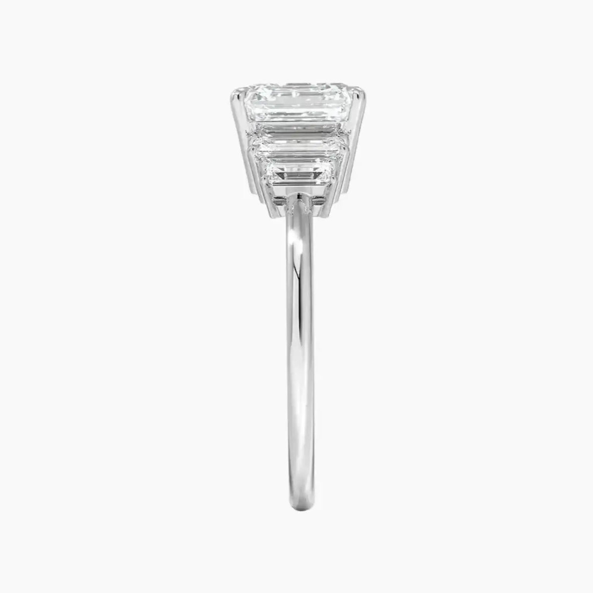 OBSER319 - Nerine Five Stone Asscher engagement ring setting view 3