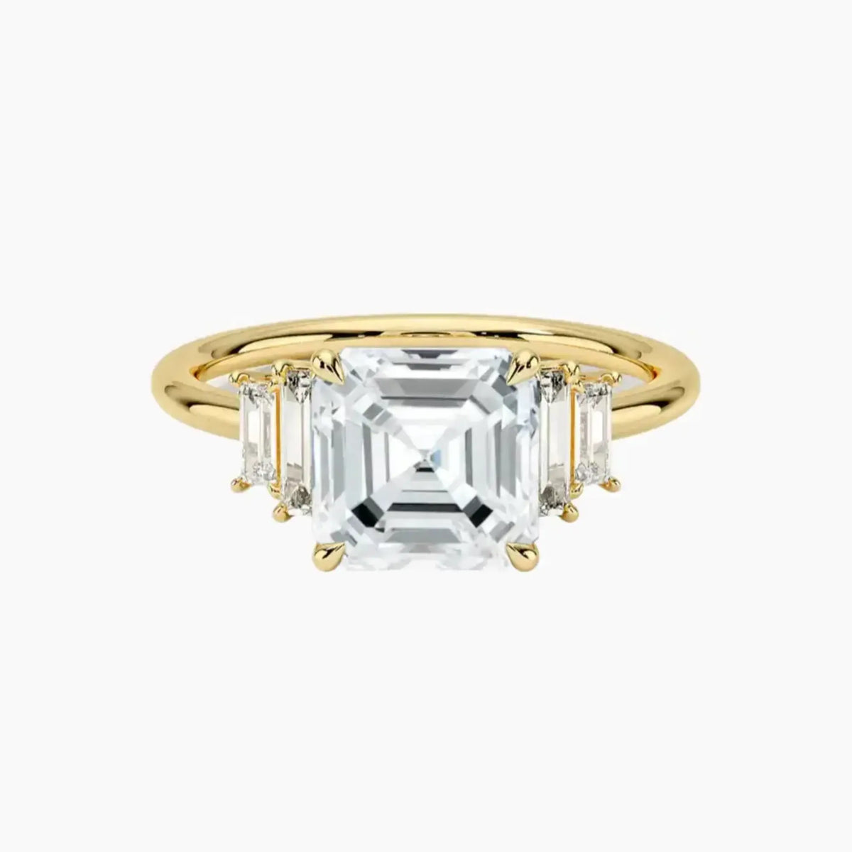 OBSER319 - Nerine Five Stone Asscher engagement ring setting view 7