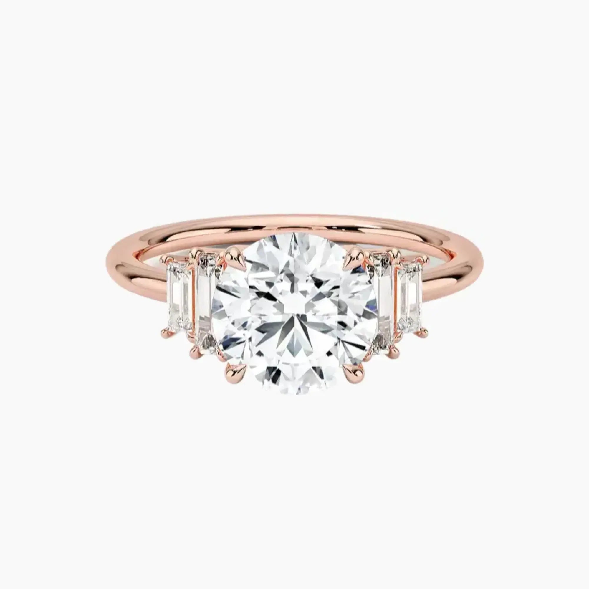 OBSER324 - Nerine Five Stone Round engagement ring setting view 4