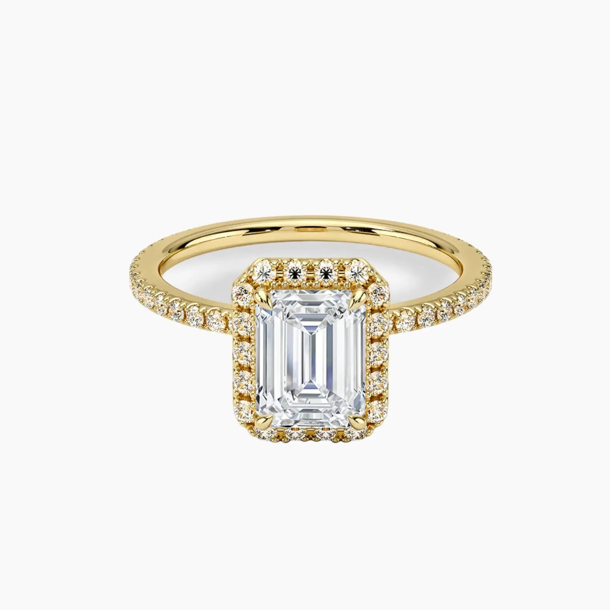 OBSER530 - Cassiopeia Pave Halo Emerald engagement ring setting view 7