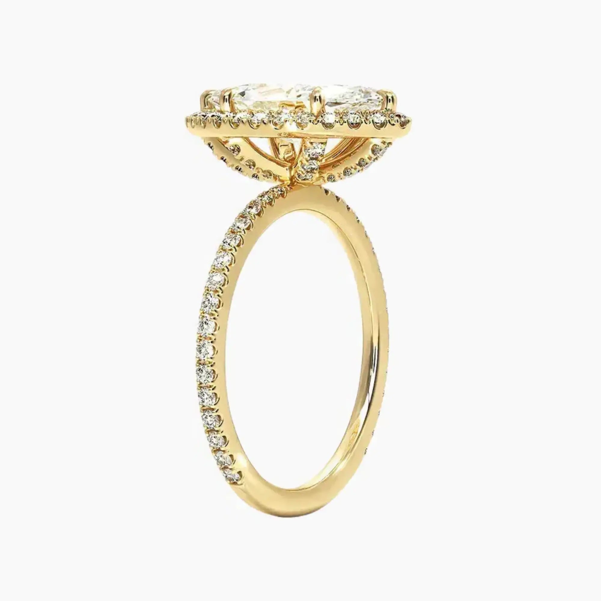 OBSER529 - Cassiopeia Pave Halo Marquise engagement ring setting view 8