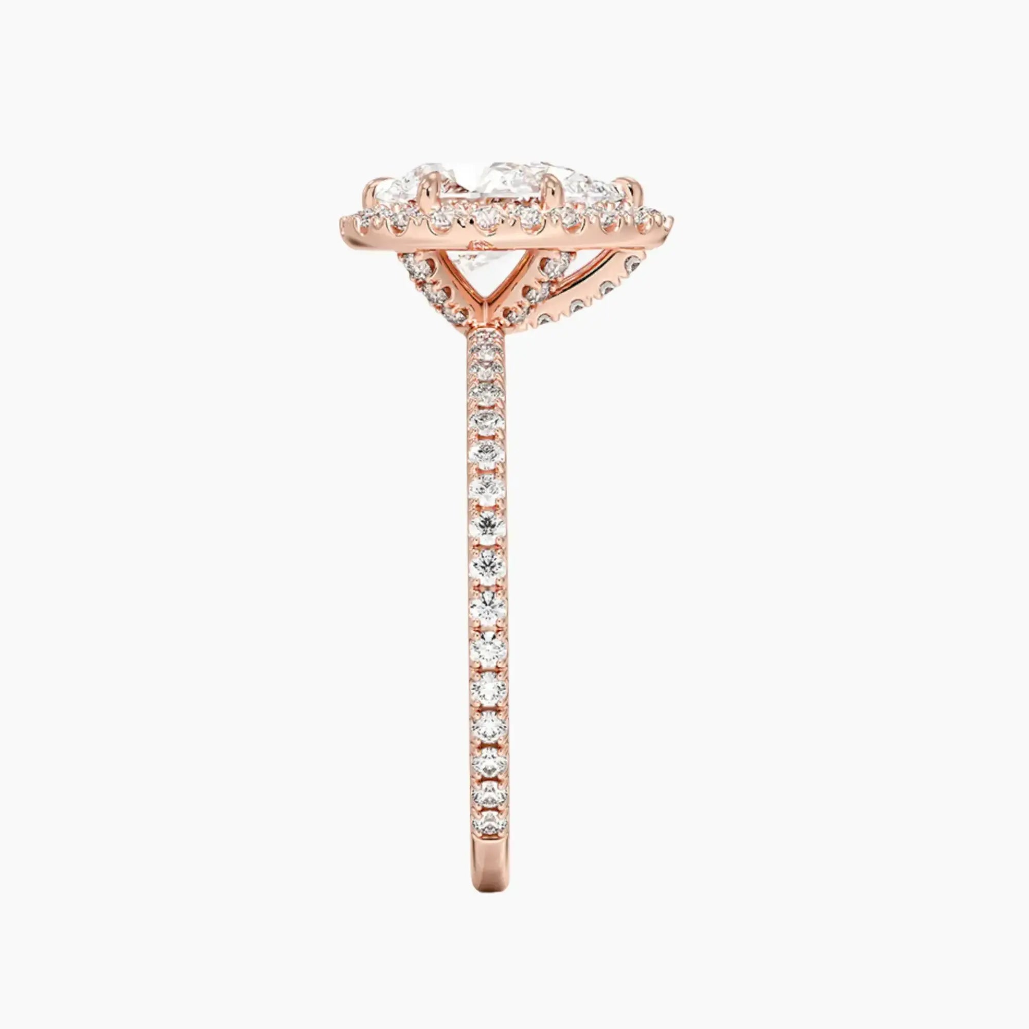 OBSER176 - Cassiopeia Pave Halo Pear engagement ring setting view 6