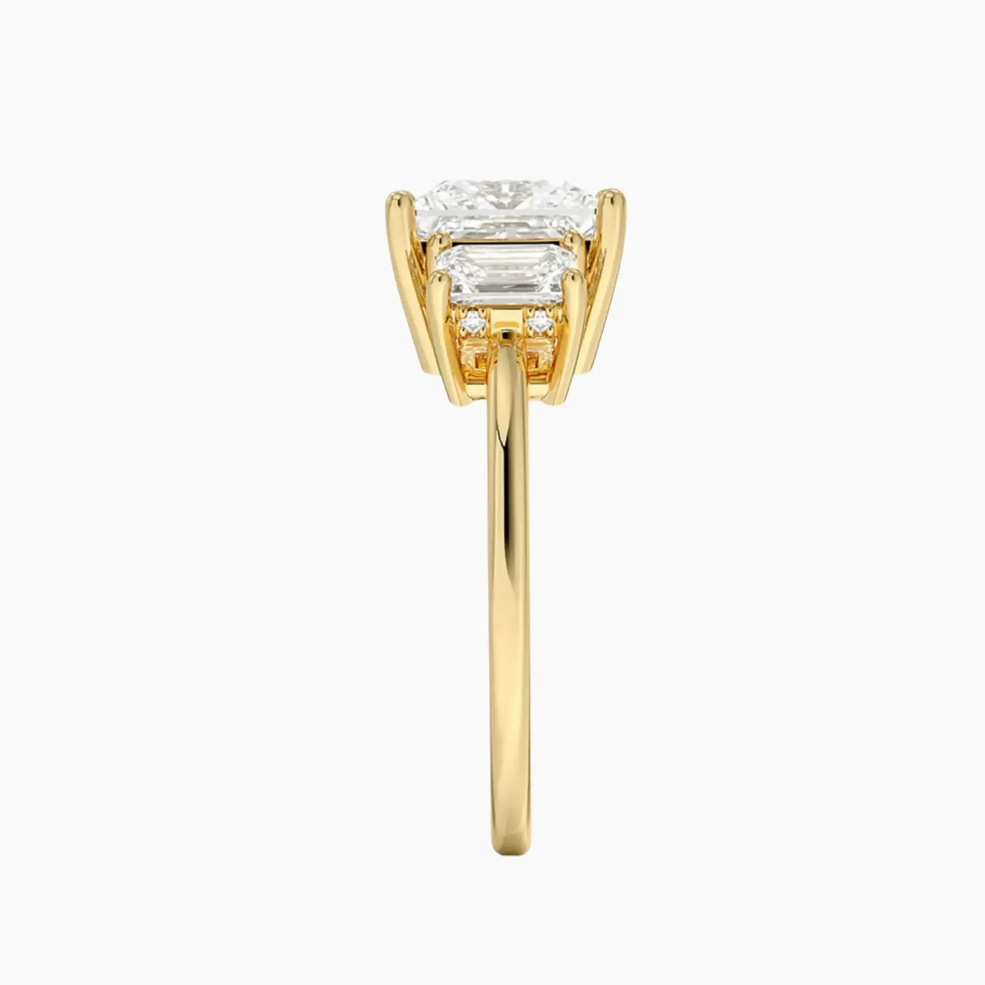 OBSER650 - Aurelia Hidden Halo Three Stone Princess engagement ring setting view 9