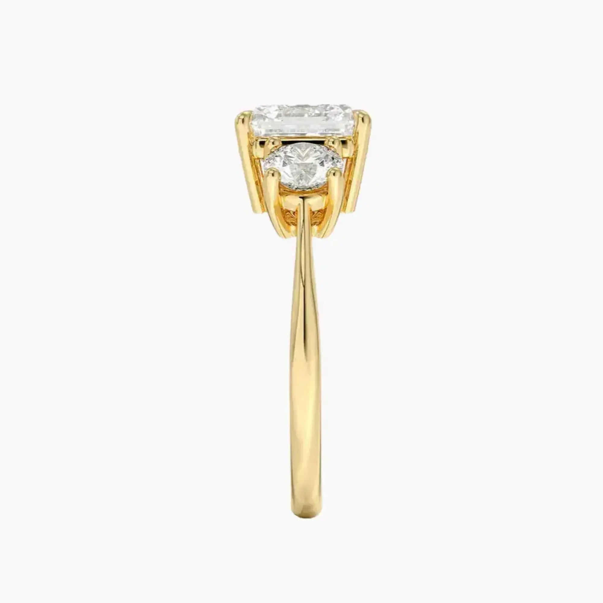OBSER597 - Seraphina Three Stone Asscher engagement ring setting view 9