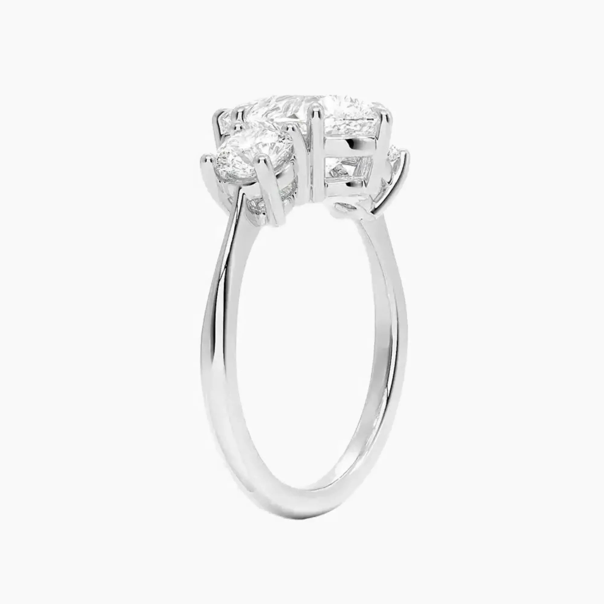 OBSER601 - Seraphina Three Stone Pear engagement ring setting view 2