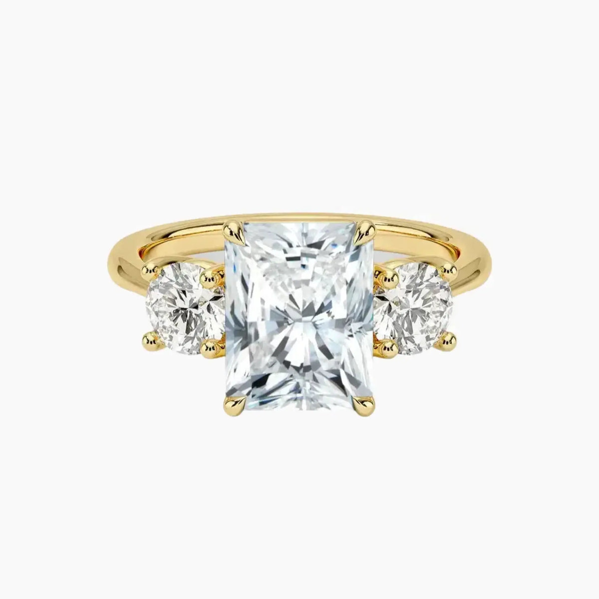 OBSER596 - Seraphina Three Stone Radiant engagement ring setting view 7