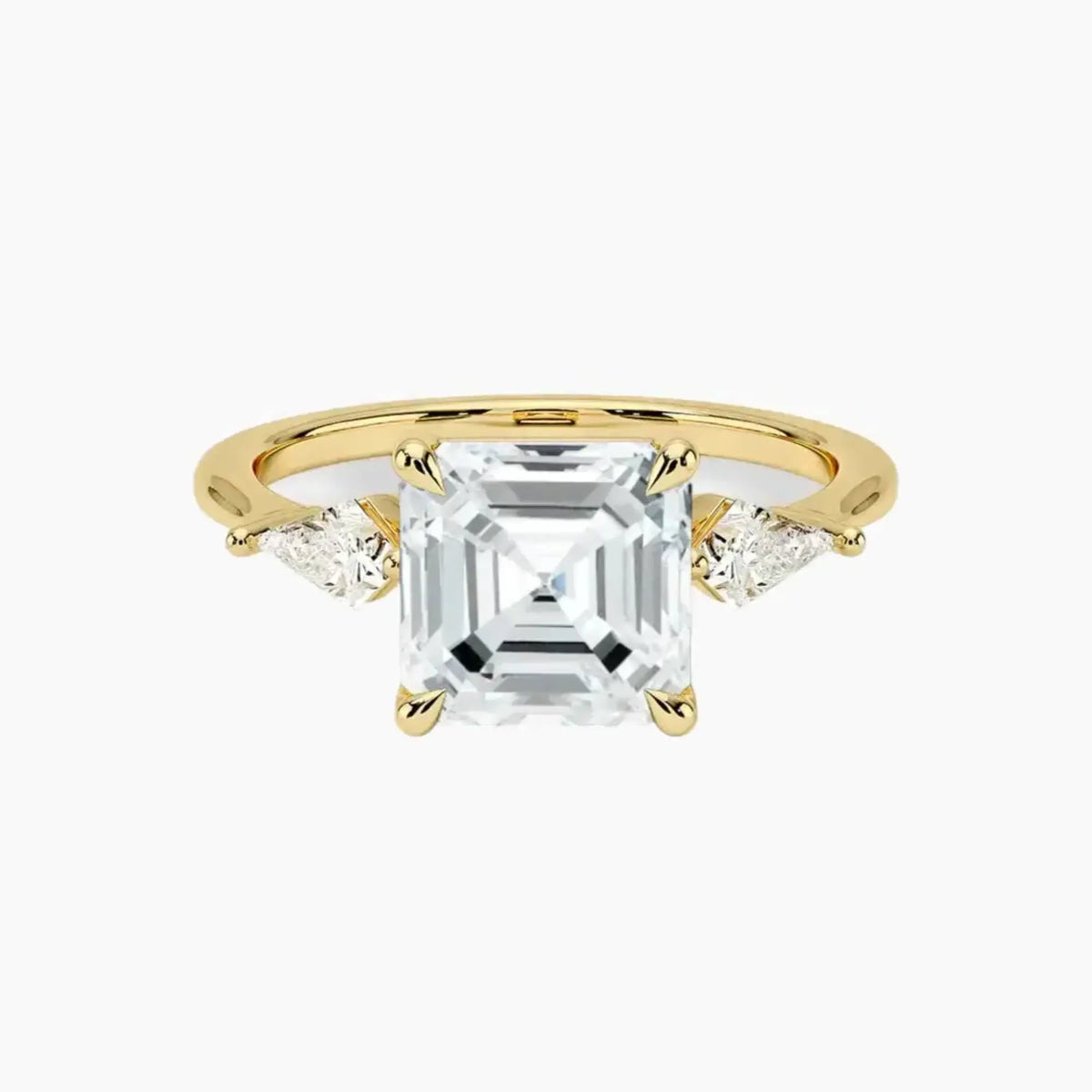 OBSER552 - Isolde Three Stone Asscher engagement ring setting view 7