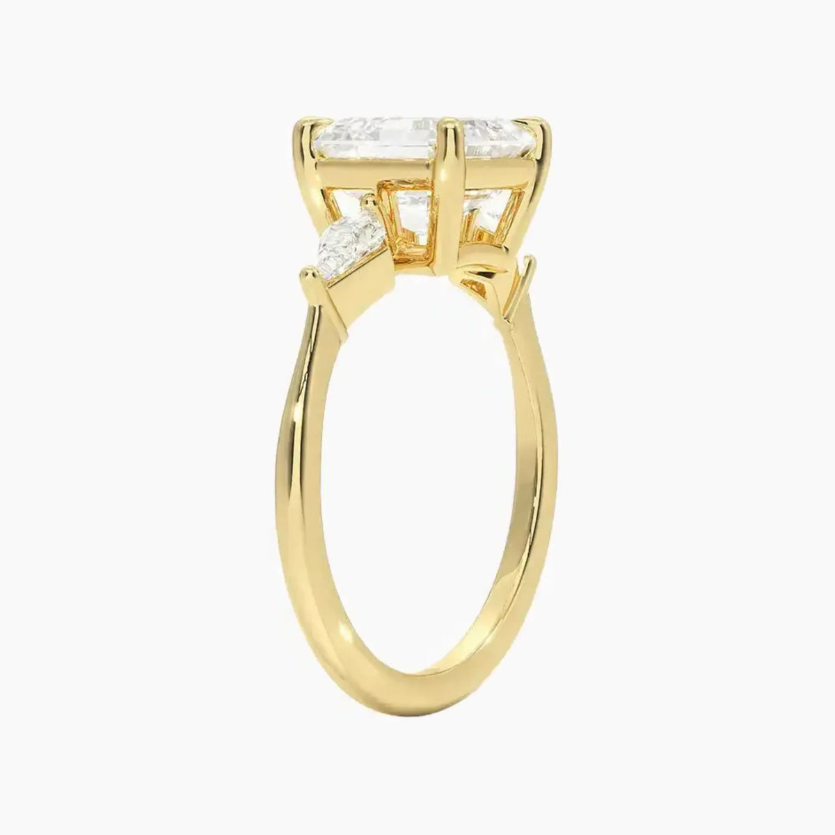 OBSER552 - Isolde Three Stone Asscher engagement ring setting view 8
