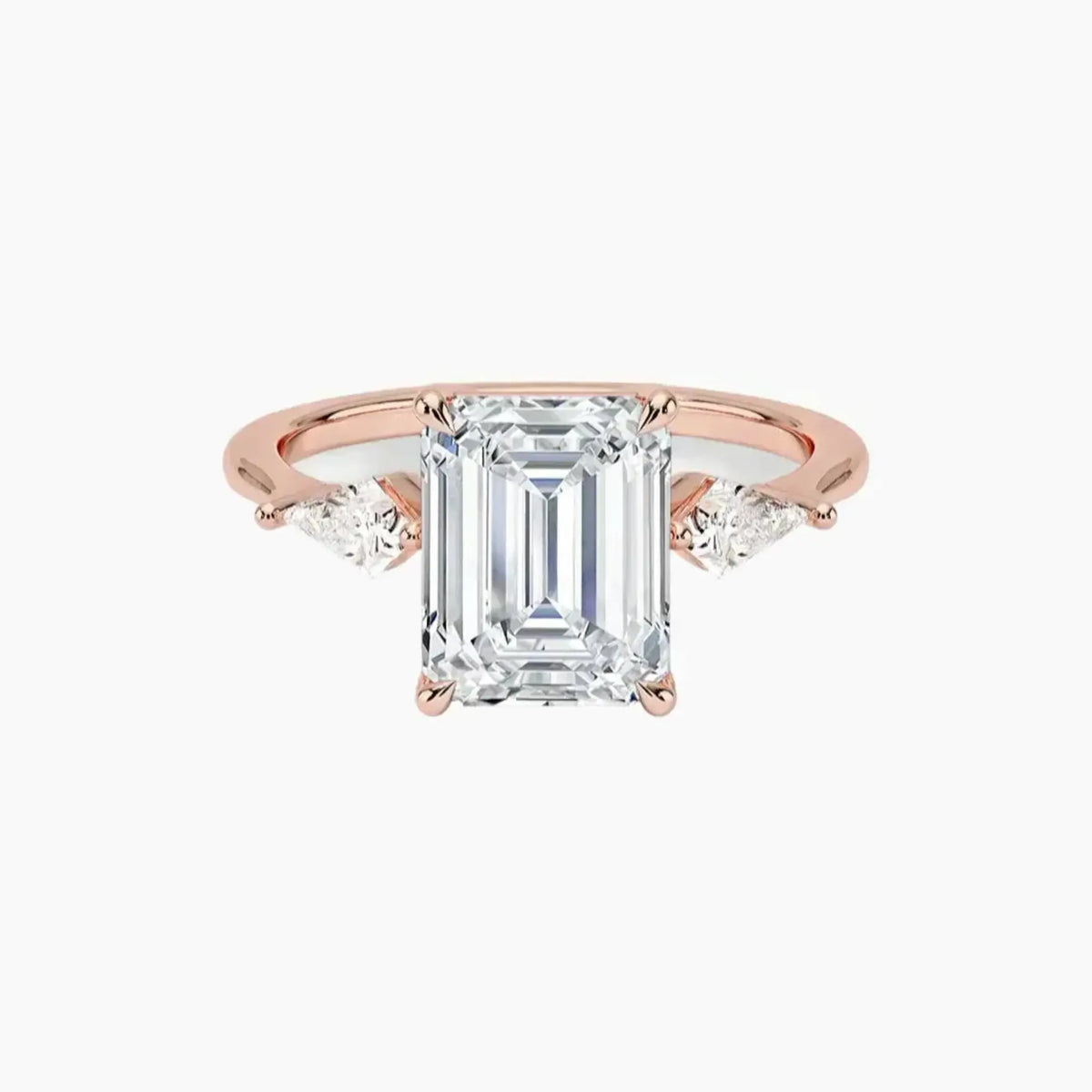 OBSER554 - Isolde Three Stone Emerald engagement ring setting view 4