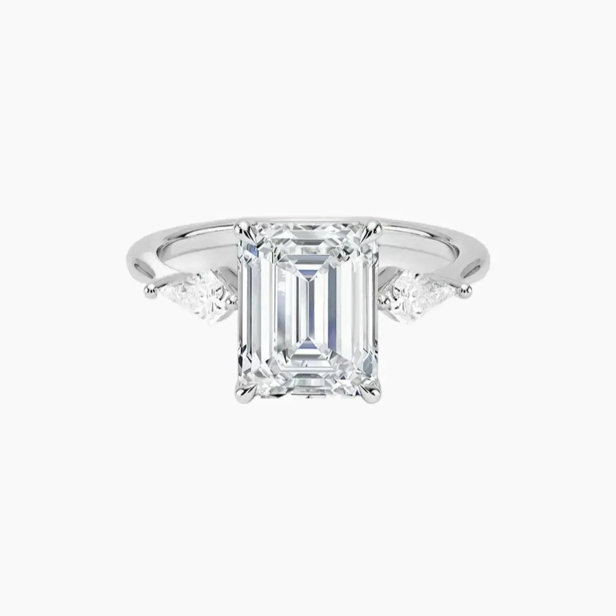 OBSER554 - Isolde Three Stone Emerald engagement ring setting view 1