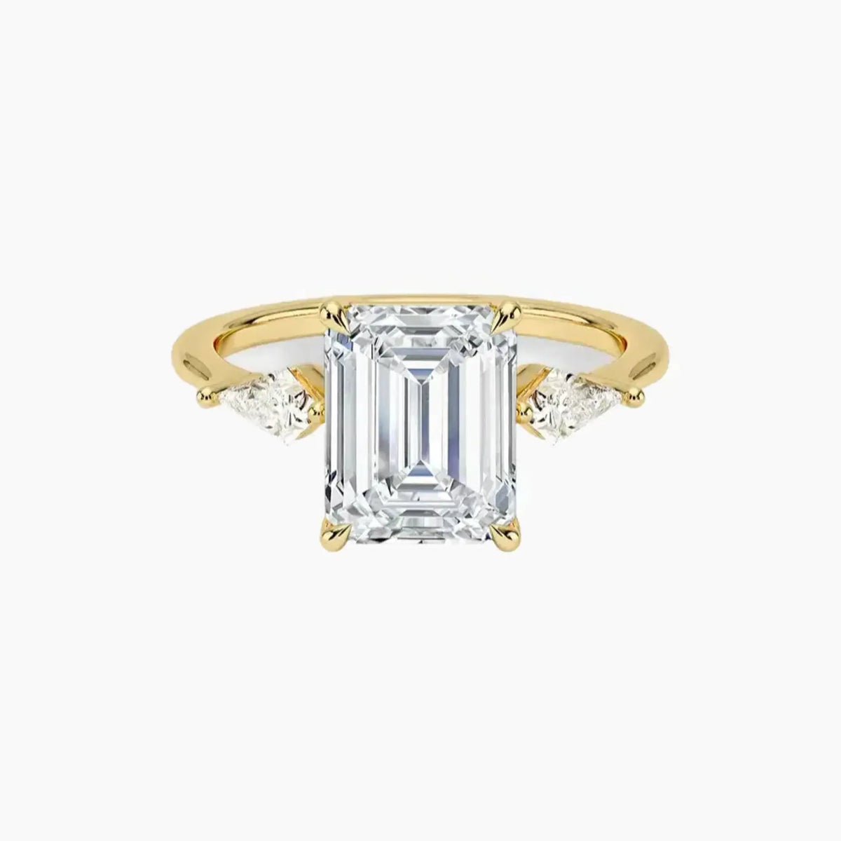 OBSER554 - Isolde Three Stone Emerald engagement ring setting view 7