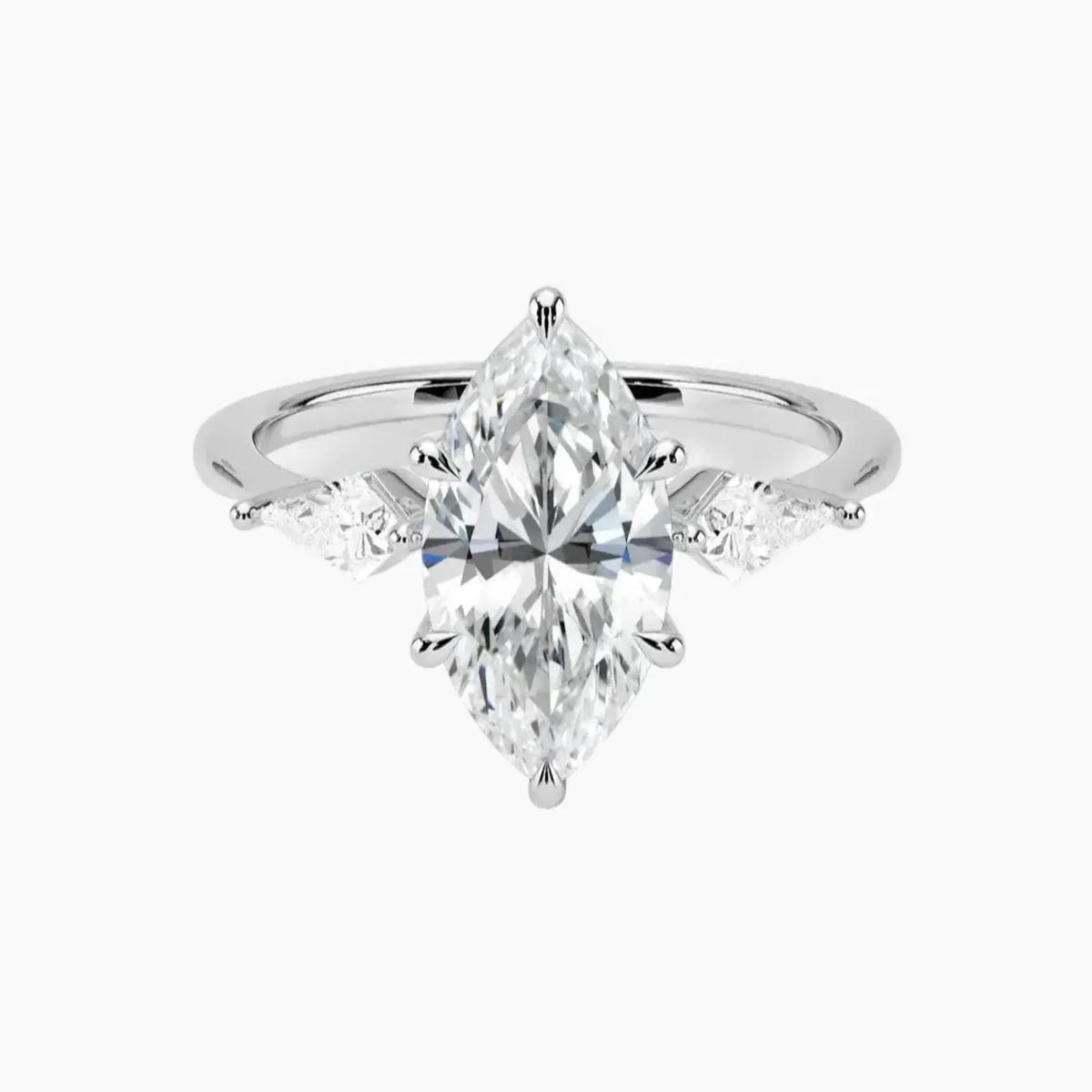 OBSER553 - Isolde Three Stone Marquise engagement ring setting view 1