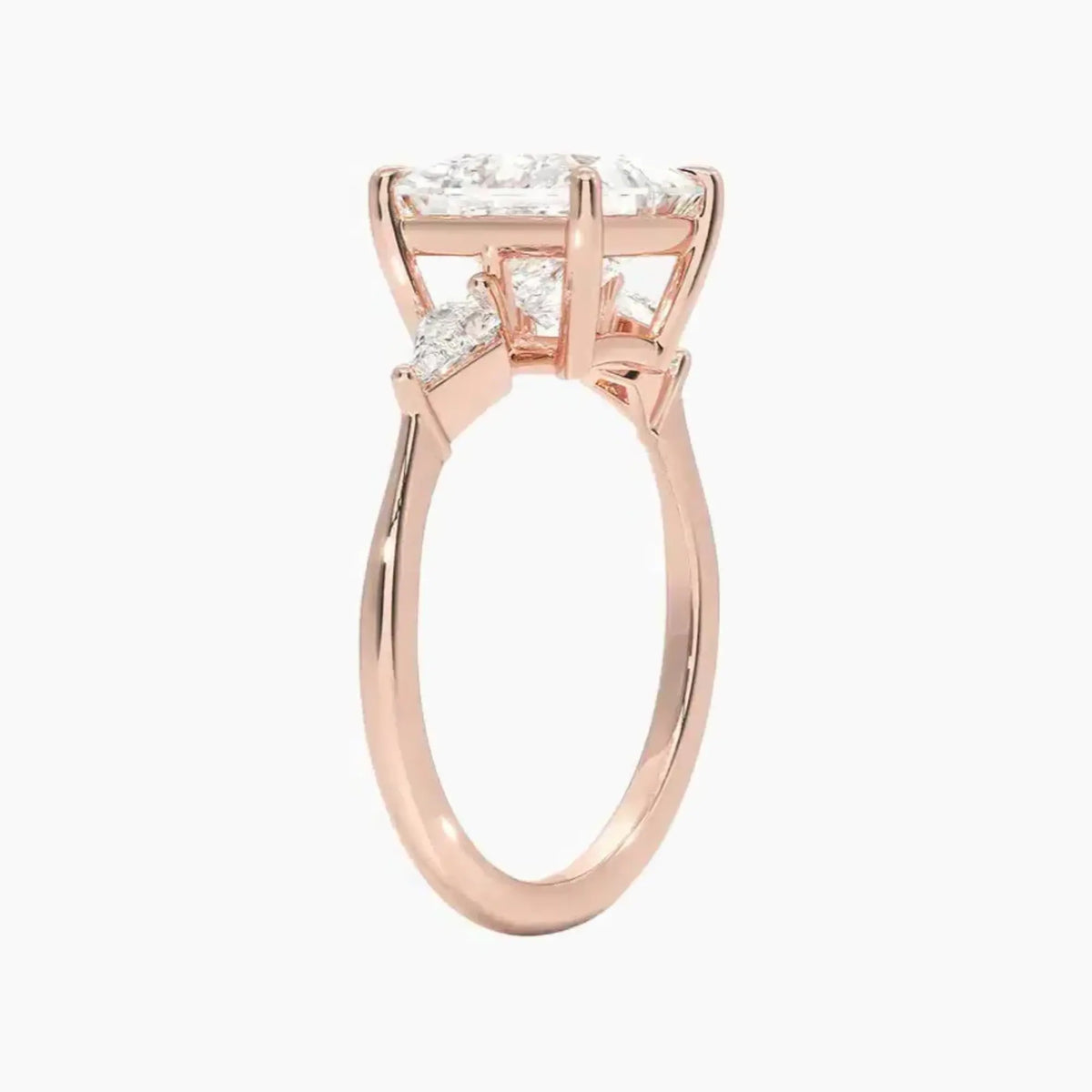 OBSER555 - Isolde Three Stone Princess engagement ring setting view 5