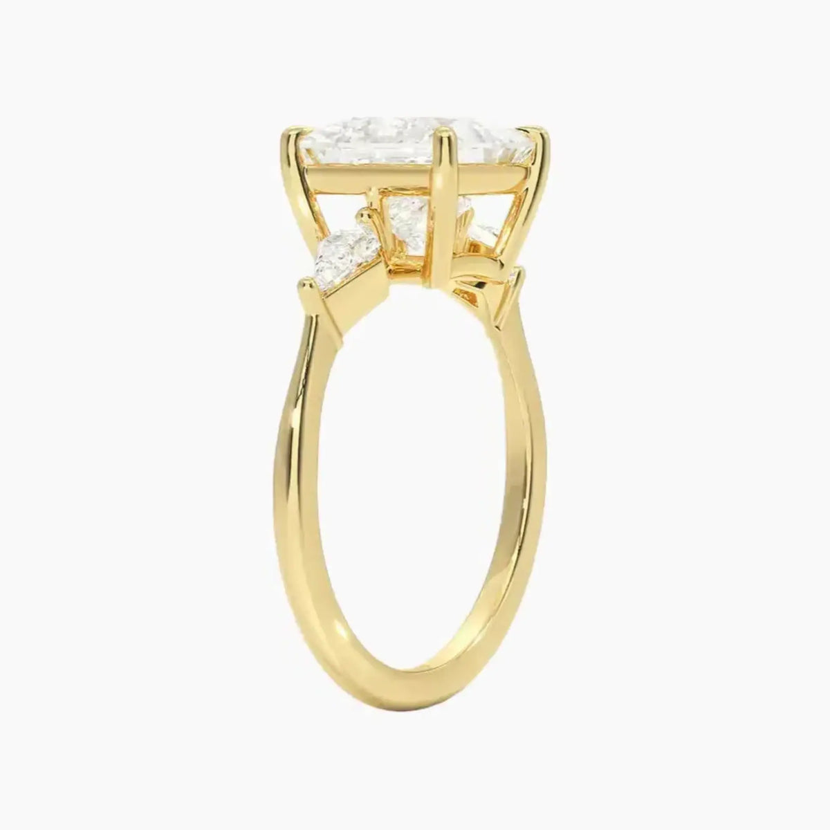 OBSER555 - Isolde Three Stone Princess engagement ring setting view 8