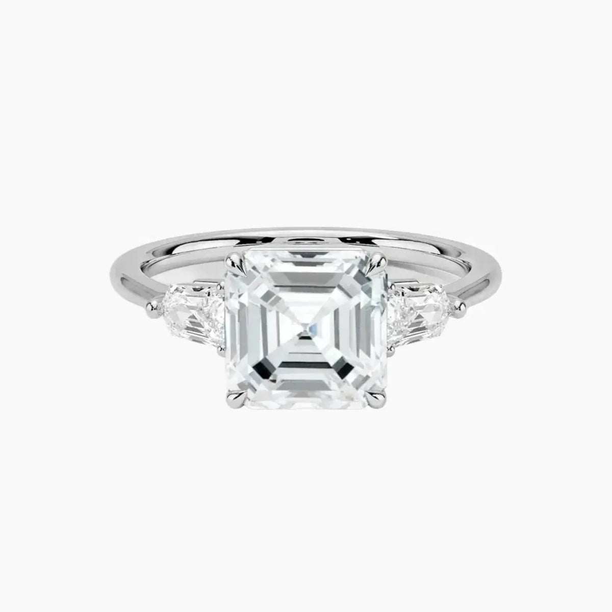 OBSER543 - Thalassa Three Stone Asscher engagement ring setting view 1