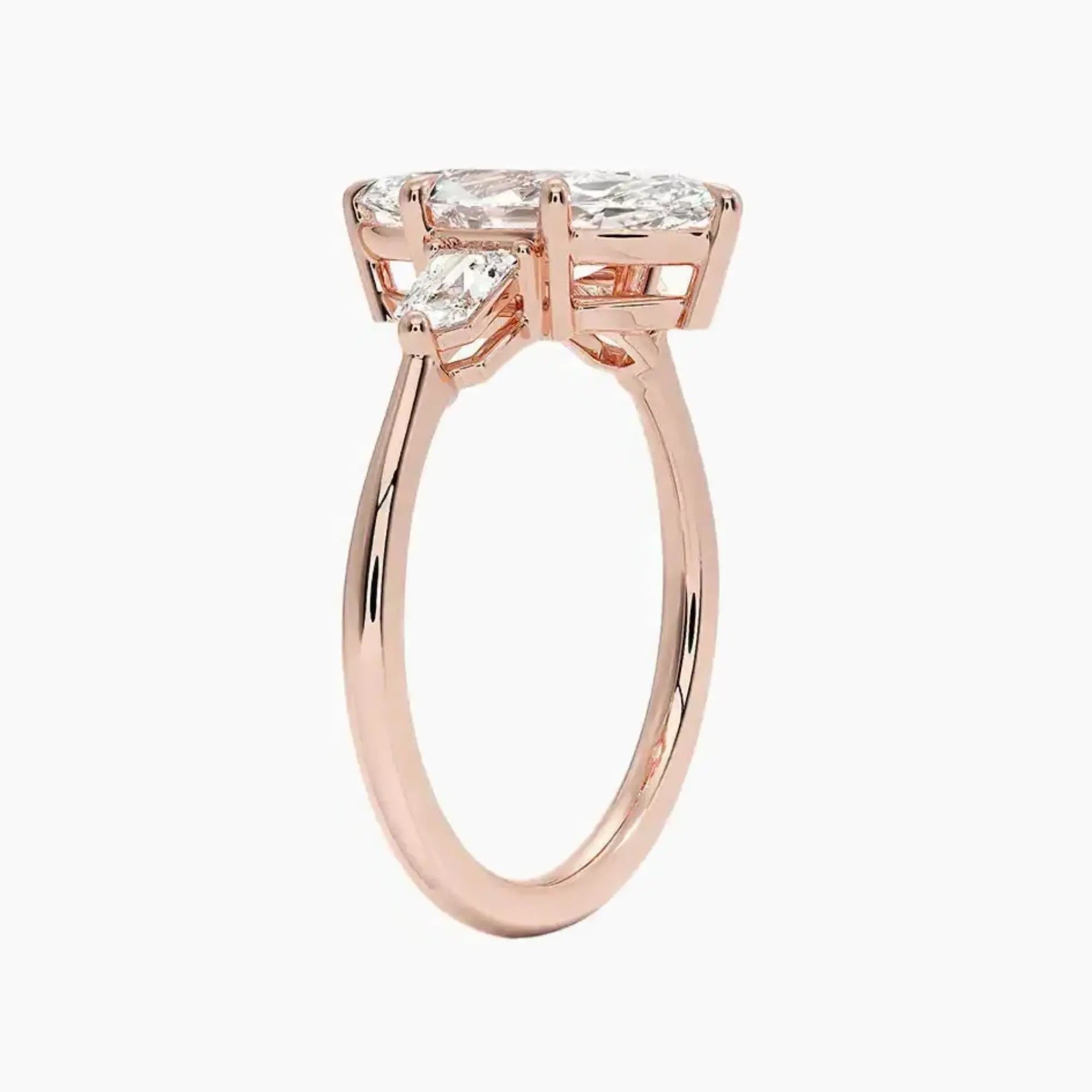 OBSER544 - Thalassa Three Stone Marquise engagement ring setting view 5