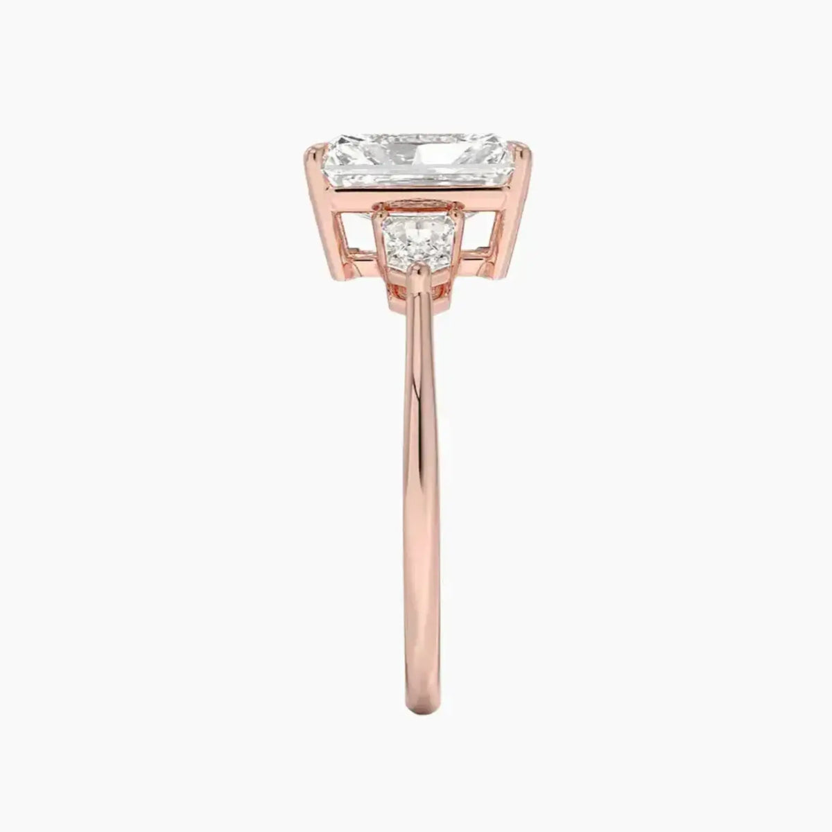 OBSER542 - Thalassa Three Stone Radiant engagement ring setting view 6