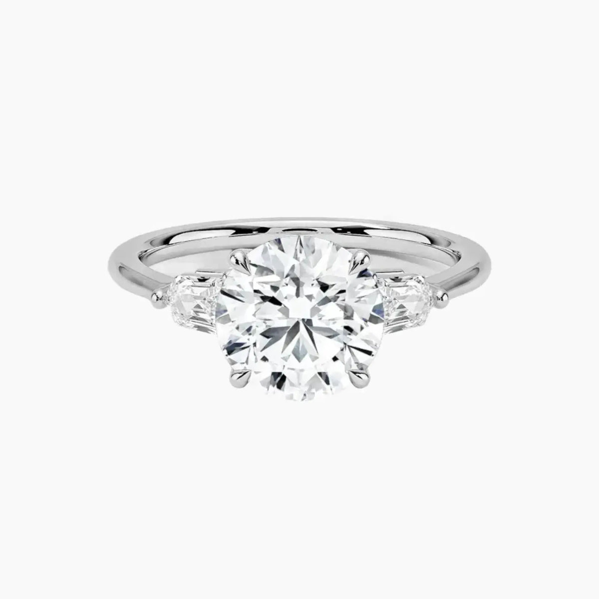 OBSER550 - Thalassa Three Stone Round engagement ring setting view 1