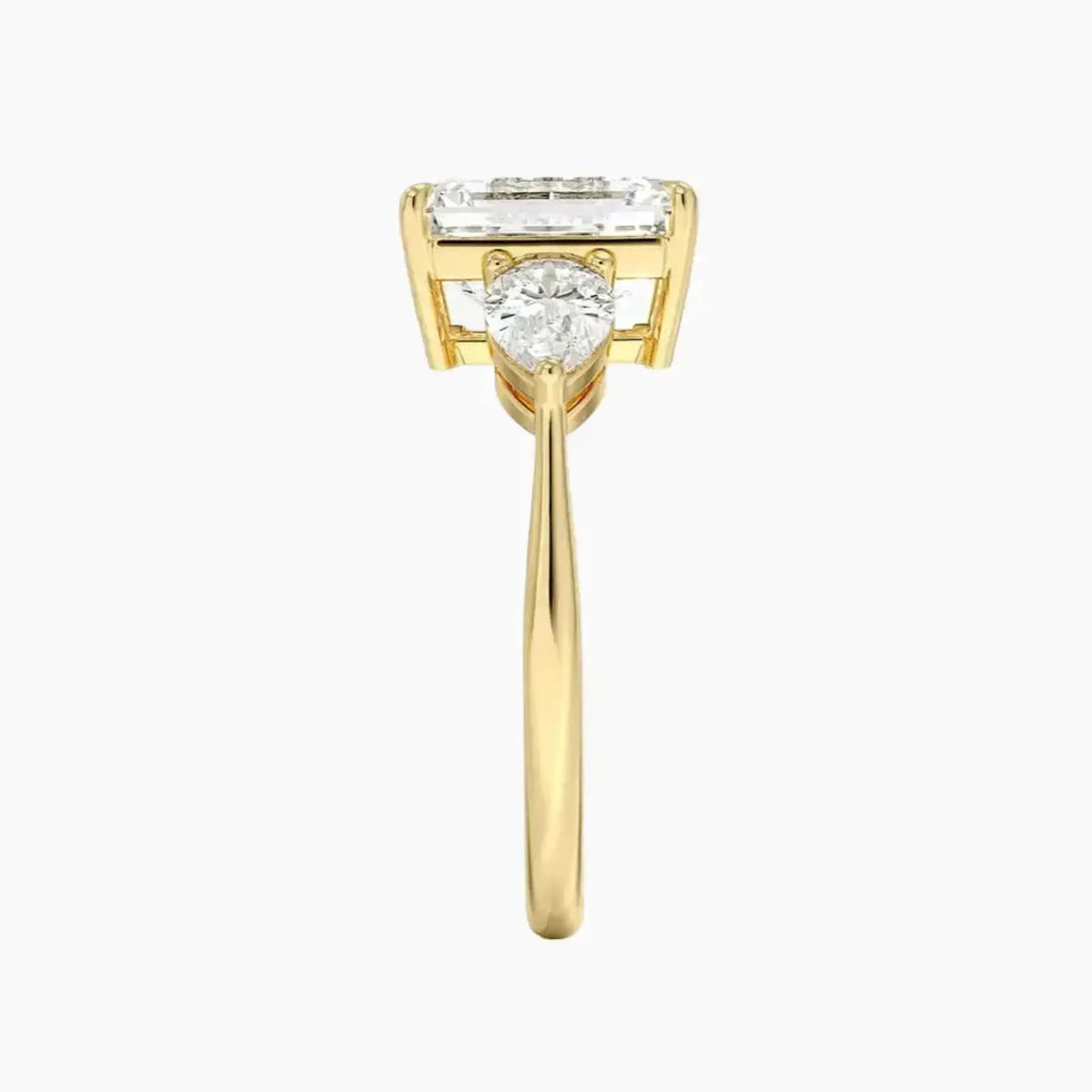 OBSER641 - Calliope Three Stone Emerald engagement ring setting view 9