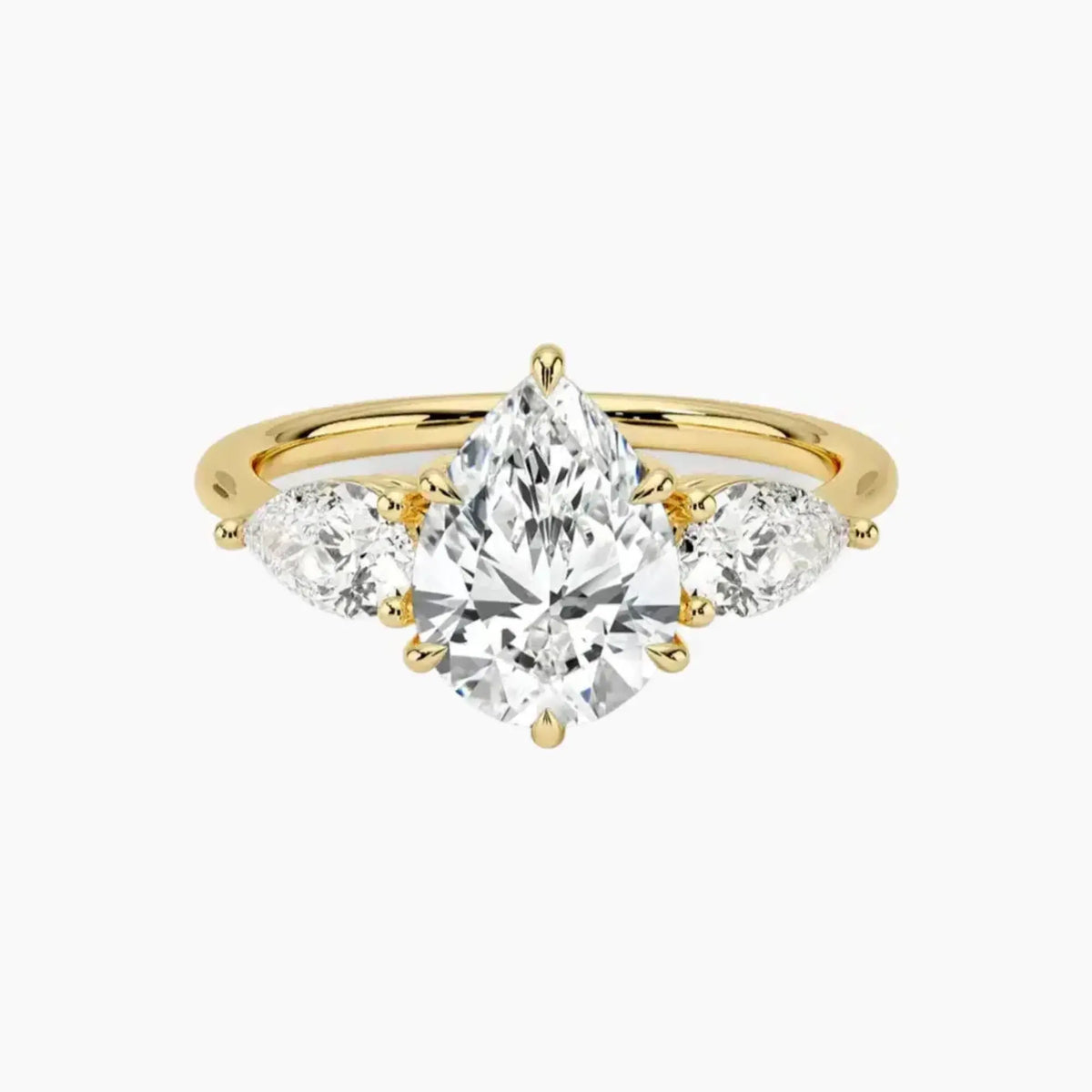 OBSER643 - Calliope Three Stone Pear engagement ring setting view 7