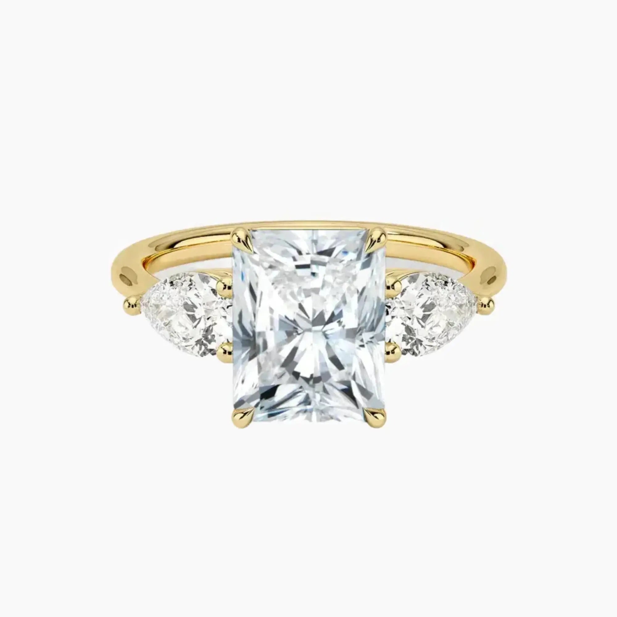OBSER639 - Calliope Three Stone Radiant engagement ring setting view 7