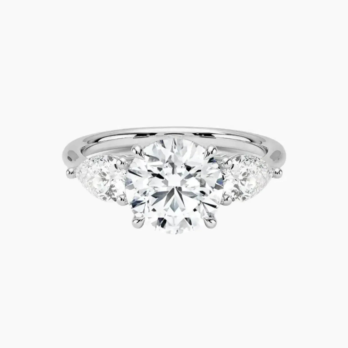 OBSER645 - Calliope Three Stone Round engagement ring setting view 1