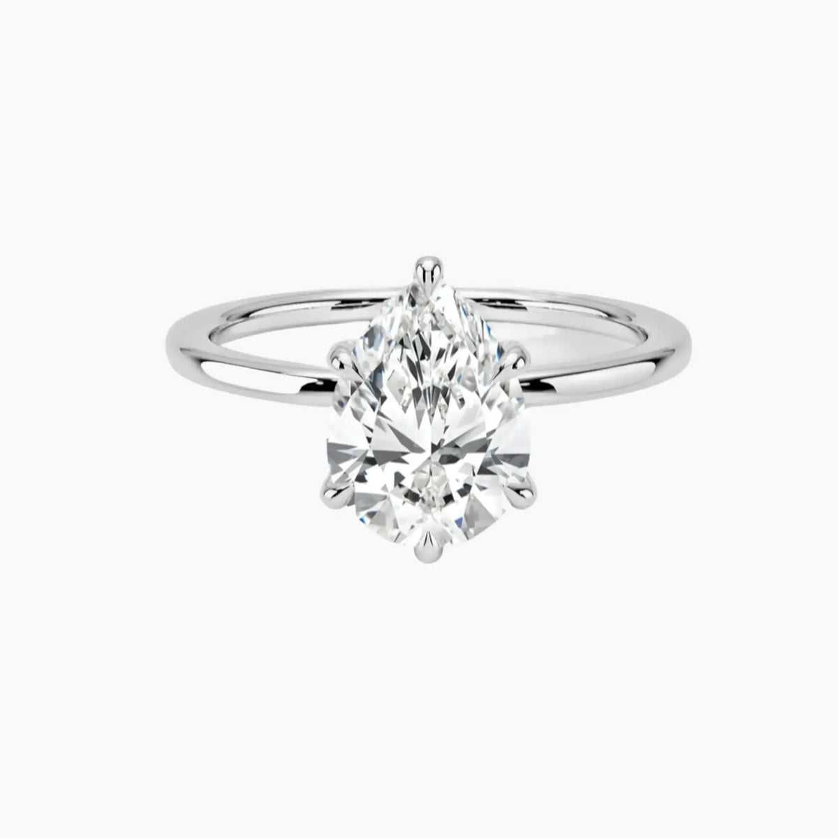 OBSER382 - Dahlia Solitaire Pear engagement ring setting view 1