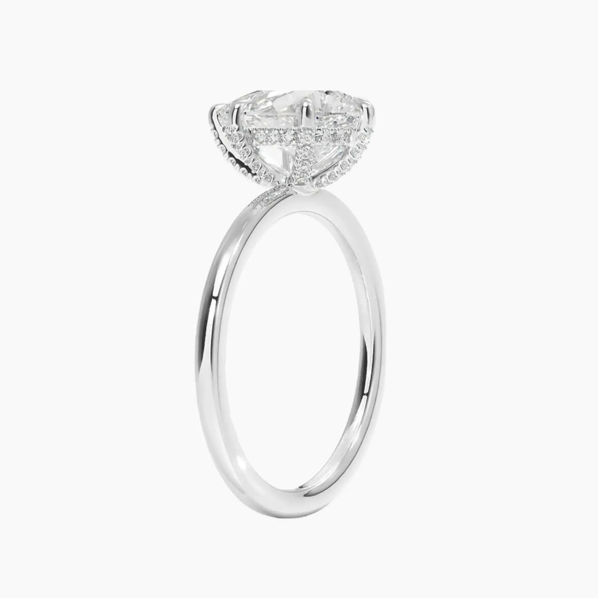 OBSER382 - Dahlia Solitaire Pear engagement ring setting view 2