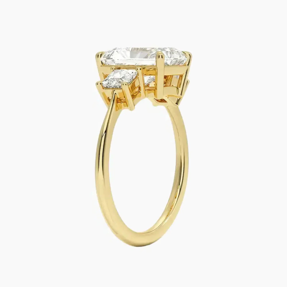 OBSER533 - Vespera Three Stone Radiant engagement ring setting view 8