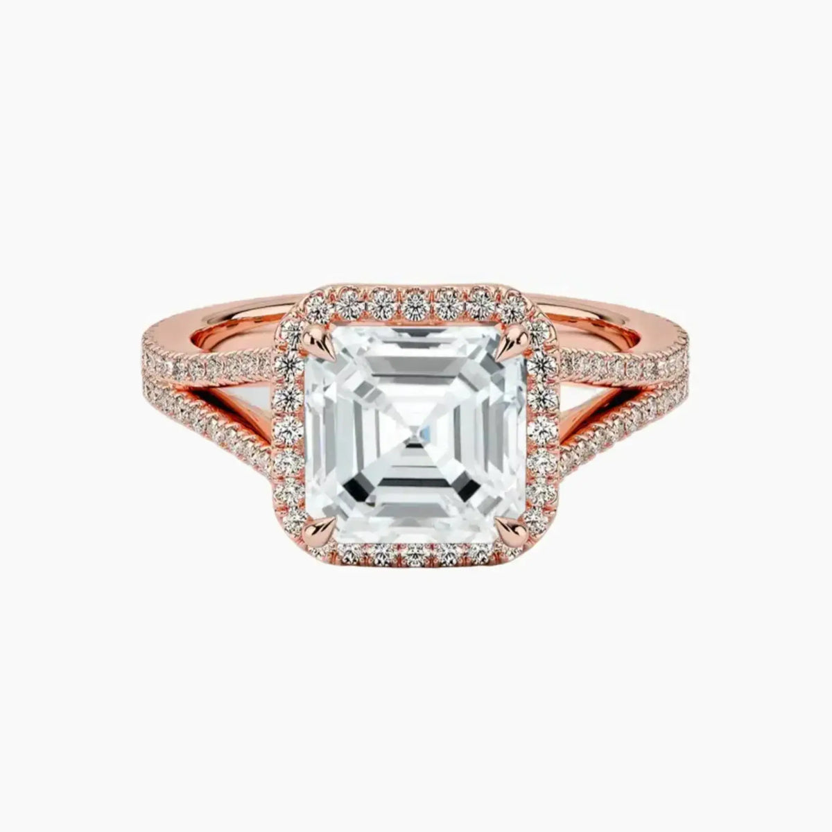 OBSER467 - Zephyrine Halo Asscher engagement ring setting view 4