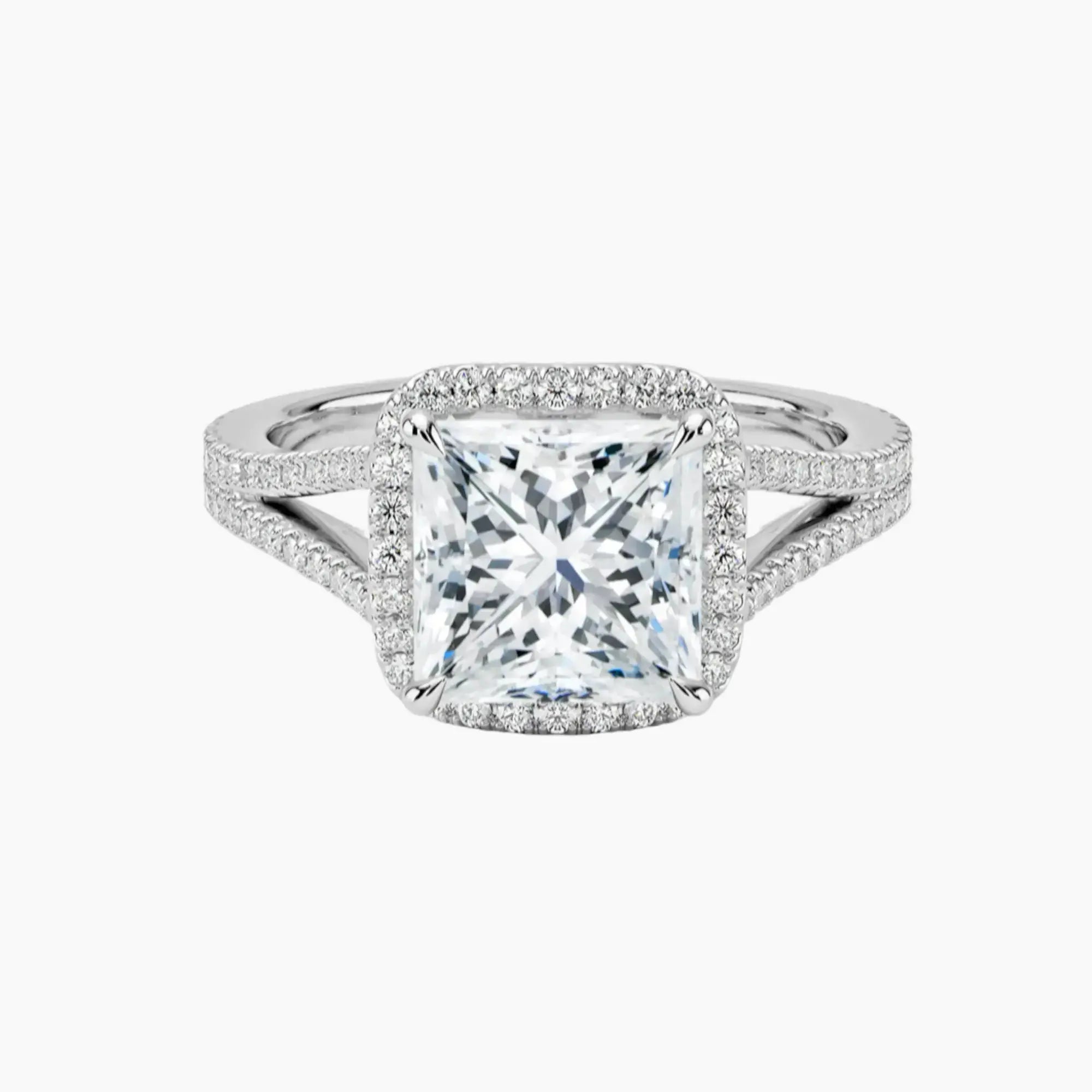 OBSER470 - Zephyrine Halo Princess engagement ring setting view 1
