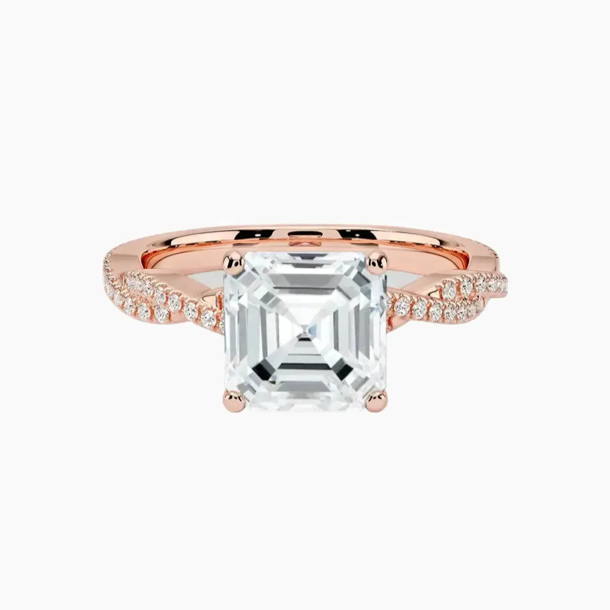 OBSER351 - Cassia Solitaire Asscher engagement ring setting view 4
