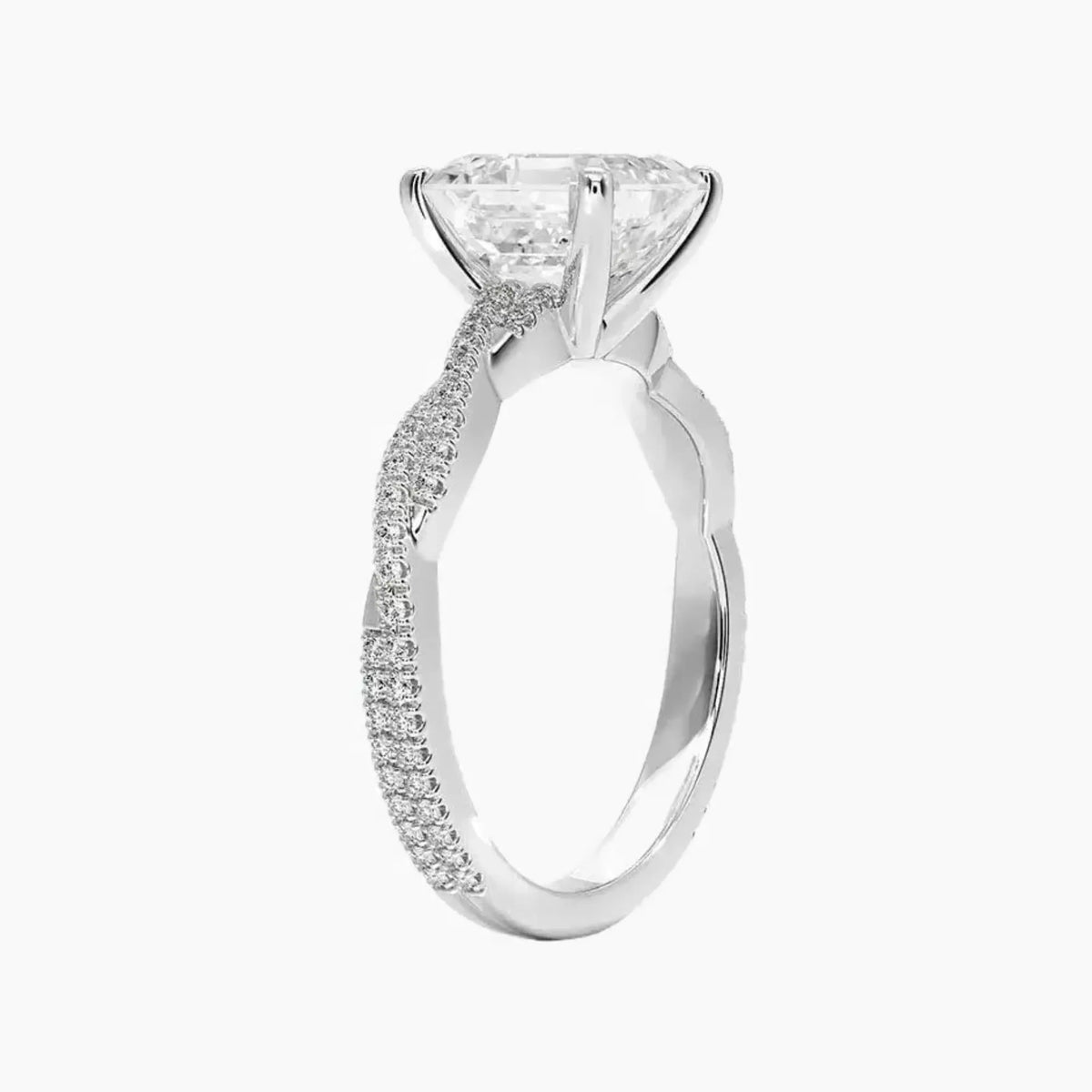 OBSER351 - Cassia Solitaire Asscher engagement ring setting view 2